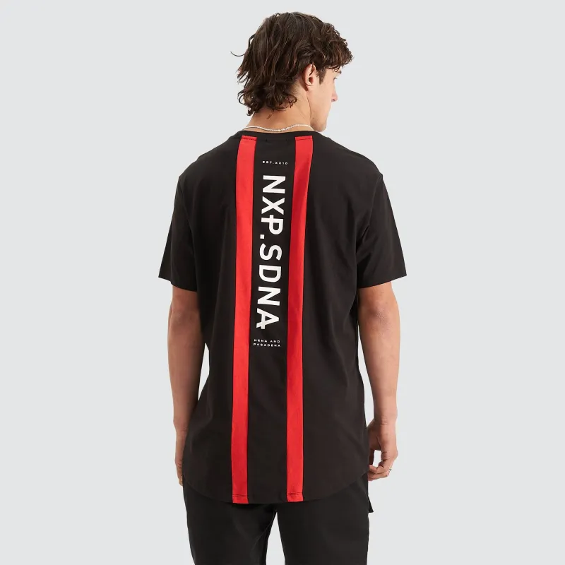 Triple Threat Cape Back Tee Jet Black sold by Nena and Pasadena