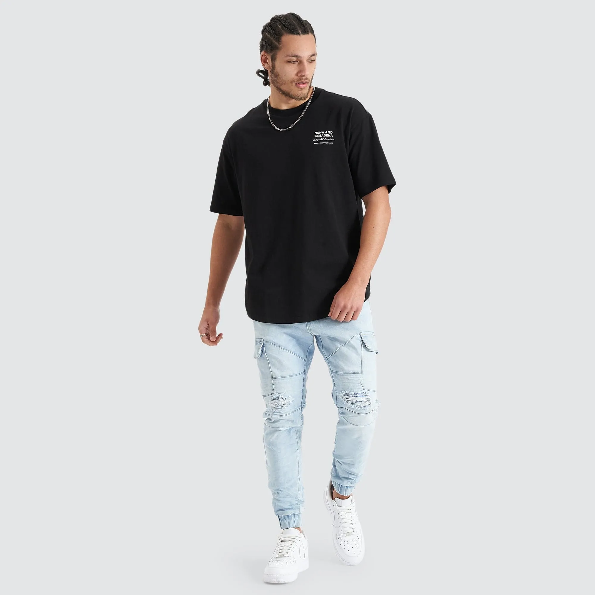 Compound Heavy Box Fit Tee Jet Black sold by Nena and Pasadena product image thumbnail 3