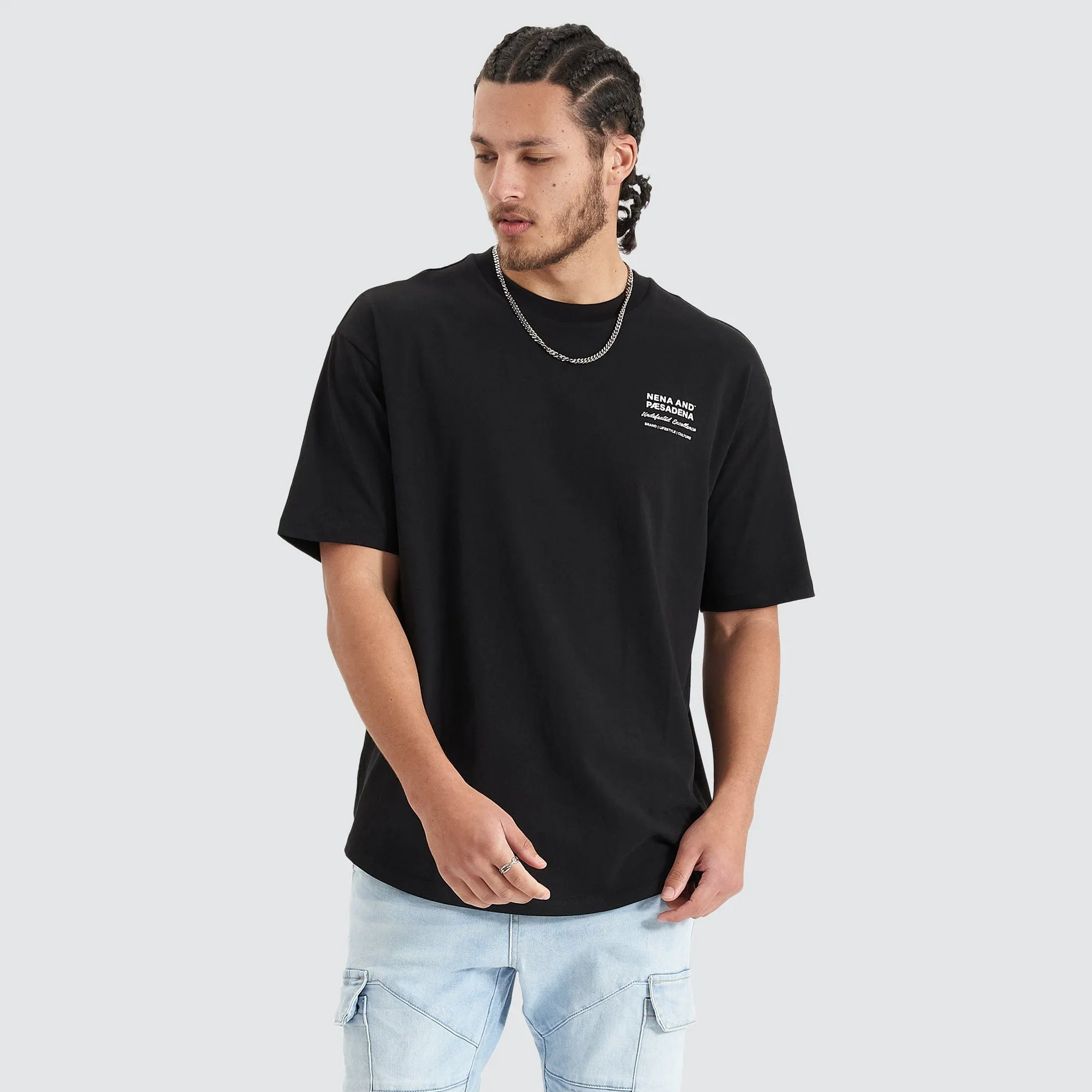 Compound Heavy Box Fit Tee Jet Black sold by Nena and Pasadena