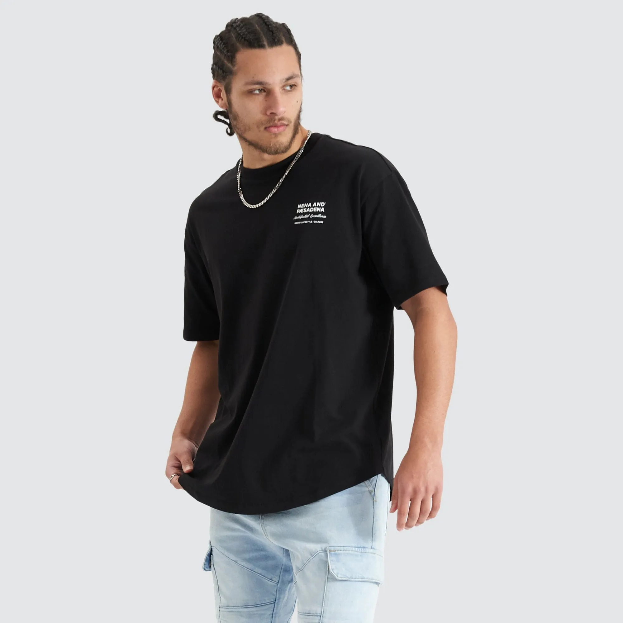 Compound Heavy Box Fit Tee Jet Black sold by Nena and Pasadena product image thumbnail 4