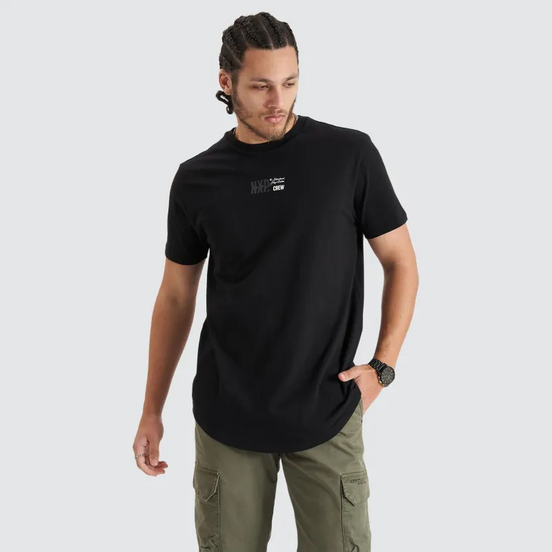 Endplate Dual Curved Tee Jet Black sold by Nena and Pasadena