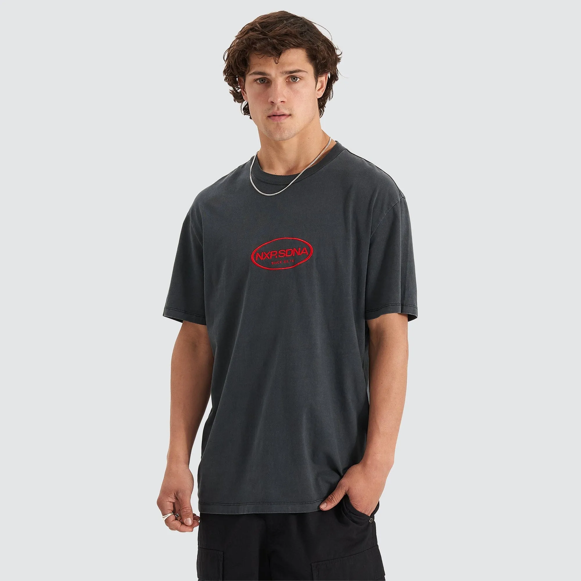 Cycle Relaxed Tee Pigment Anthracite Black sold by Nena and Pasadena