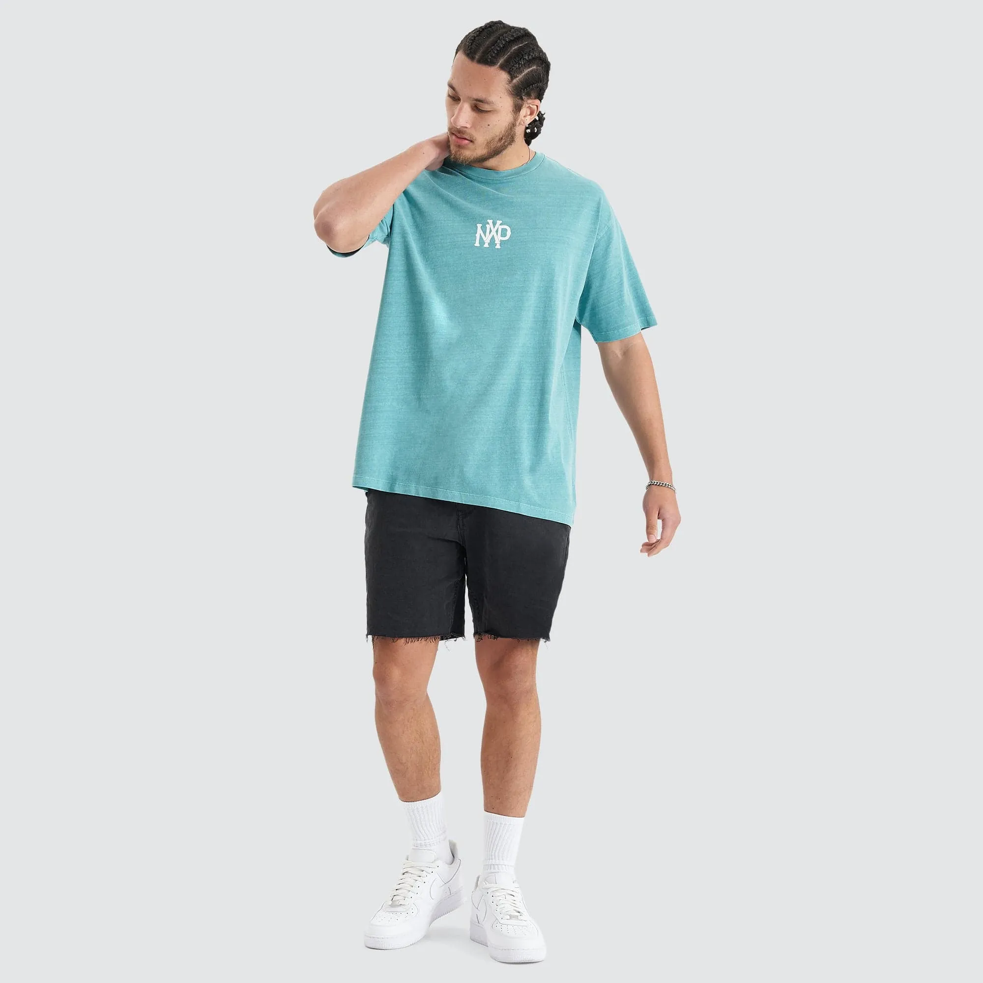 Academy Heavy Box Fit Tee Pigment Teal sold by Nena and Pasadena product image thumbnail 4