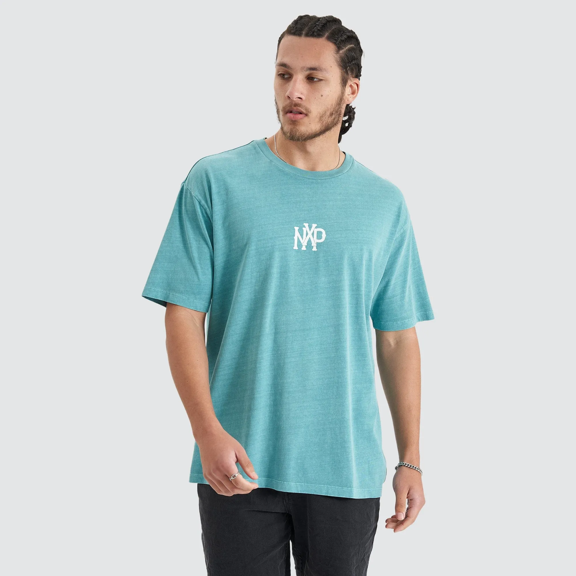 Academy Heavy Box Fit Tee Pigment Teal sold by Nena and Pasadena product image thumbnail 3