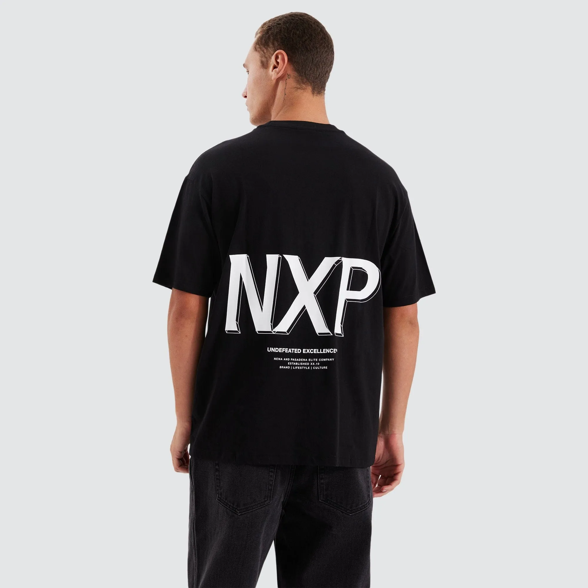 Suspension Heavy Box Fit Tee Jet Black sold by Nena and Pasadena