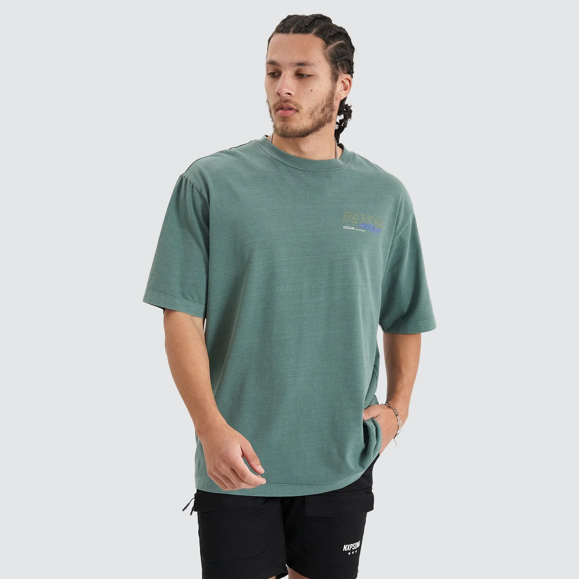 Sandboard Heavy Oversized Tee Pigment Silver Pine sold by Nena and Pasadena product image thumbnail 5