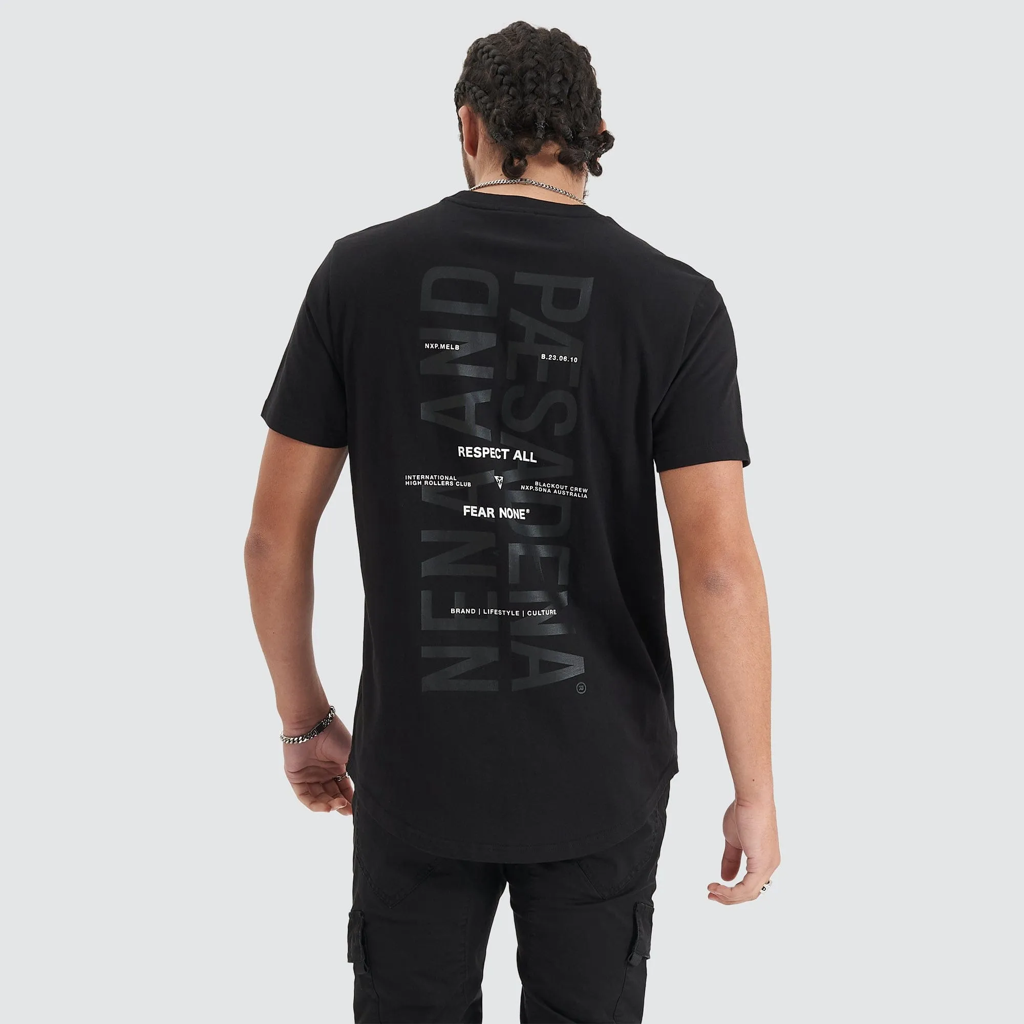 Friction Dual Curved Tee Jet Black sold by Nena and Pasadena