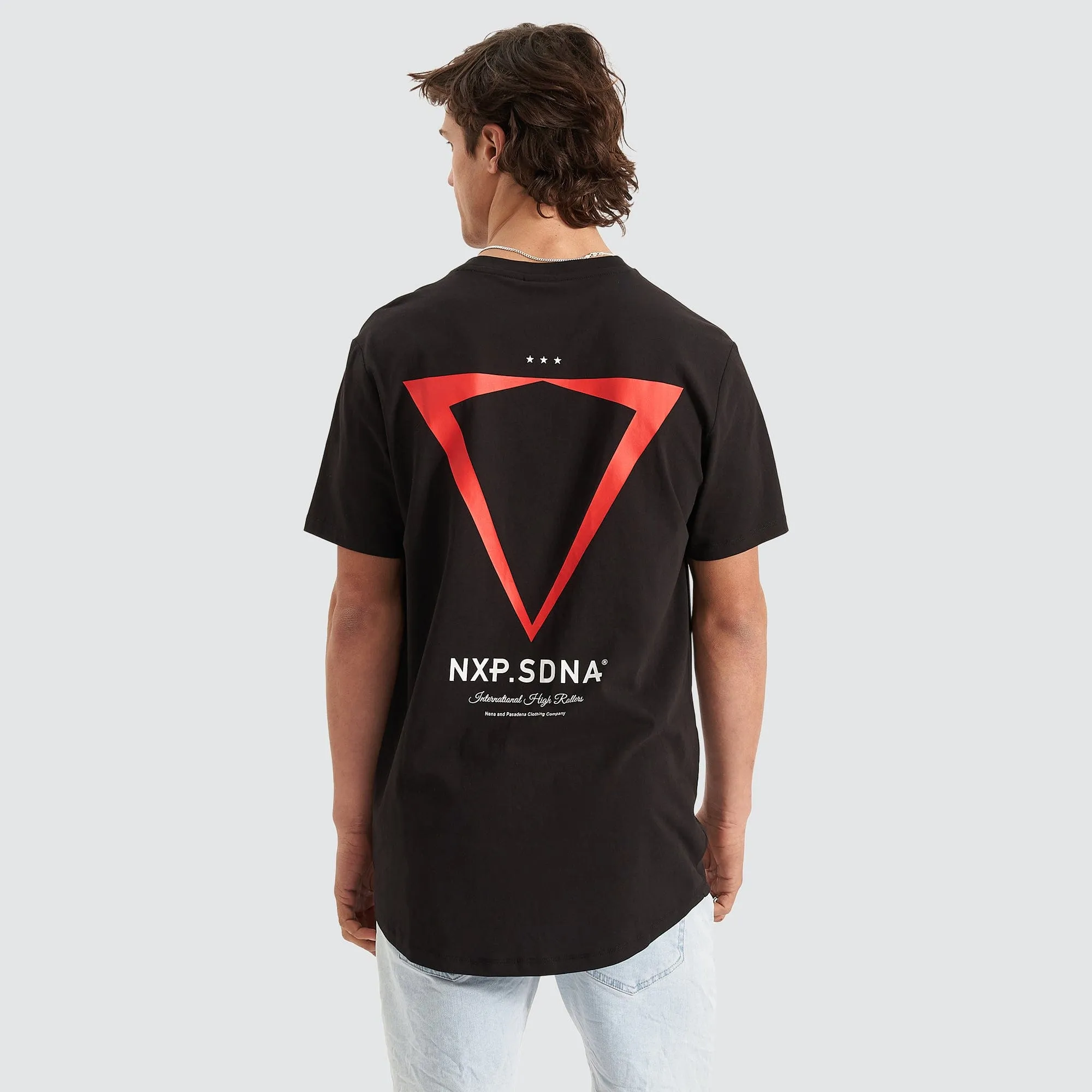 International Cape Back Tee Jet Black sold by Nena and Pasadena