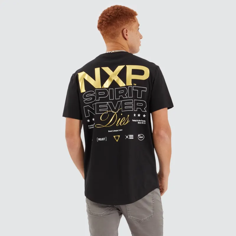 Simulation Dual Curved Tee Jet Black sold by Nena and Pasadena