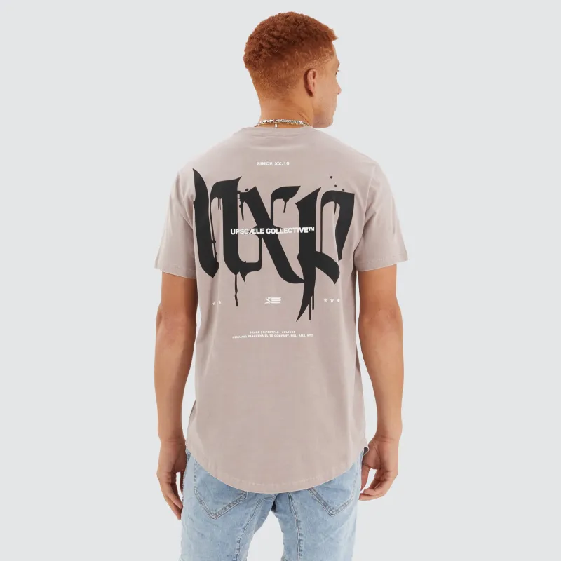 Prime Dual Curved Tee Pigment Etherea sold by Nena and Pasadena