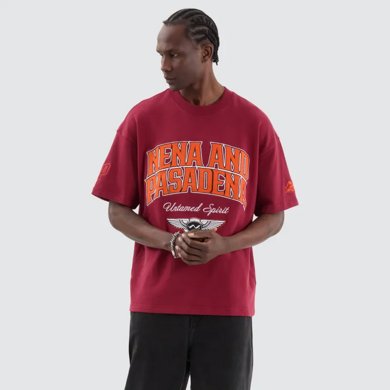 Wings Loopback Raptor Tee Maroon sold by Nena and Pasadena