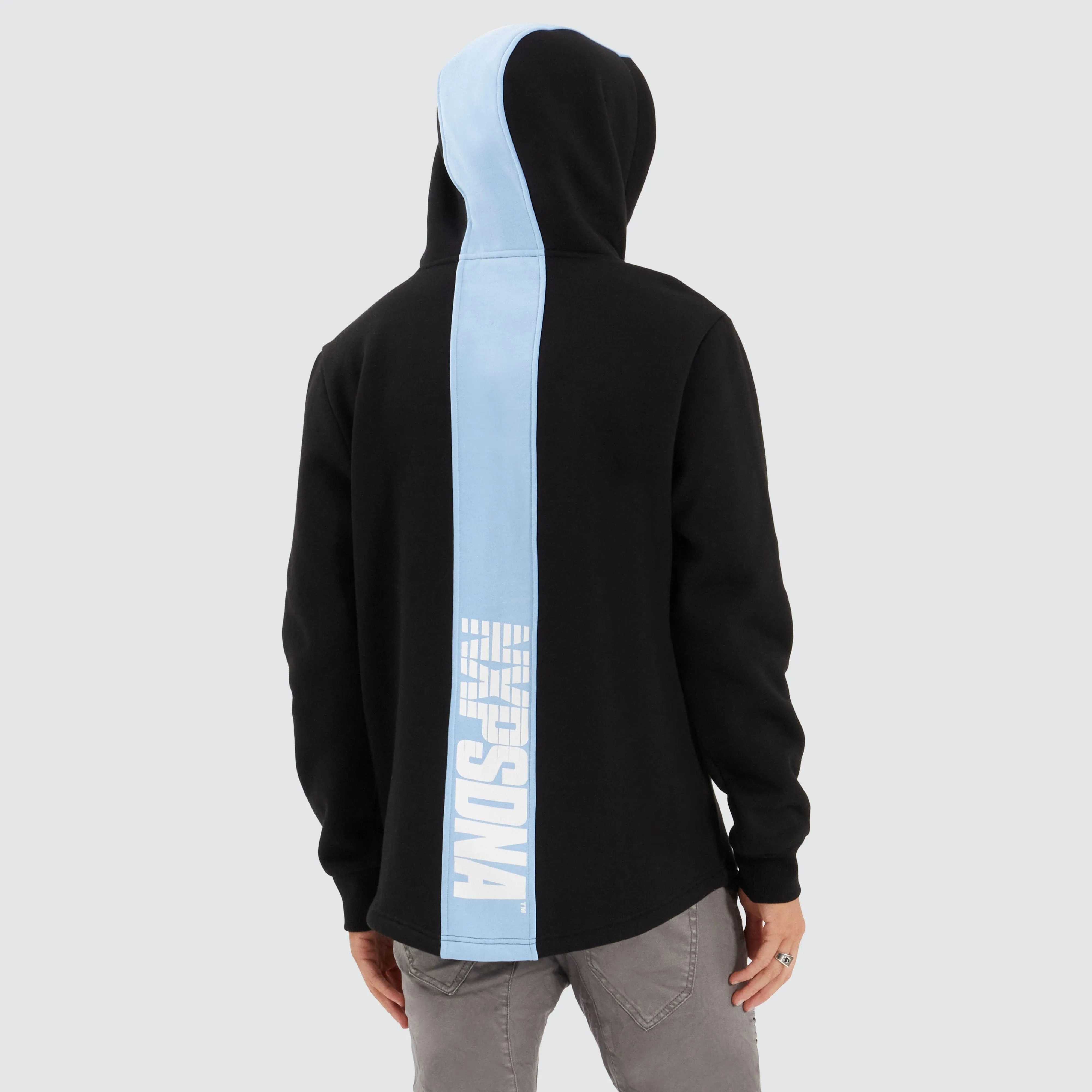 Matter Dual Curved Hoodie Black/Placid Blue sold by Nena and Pasadena