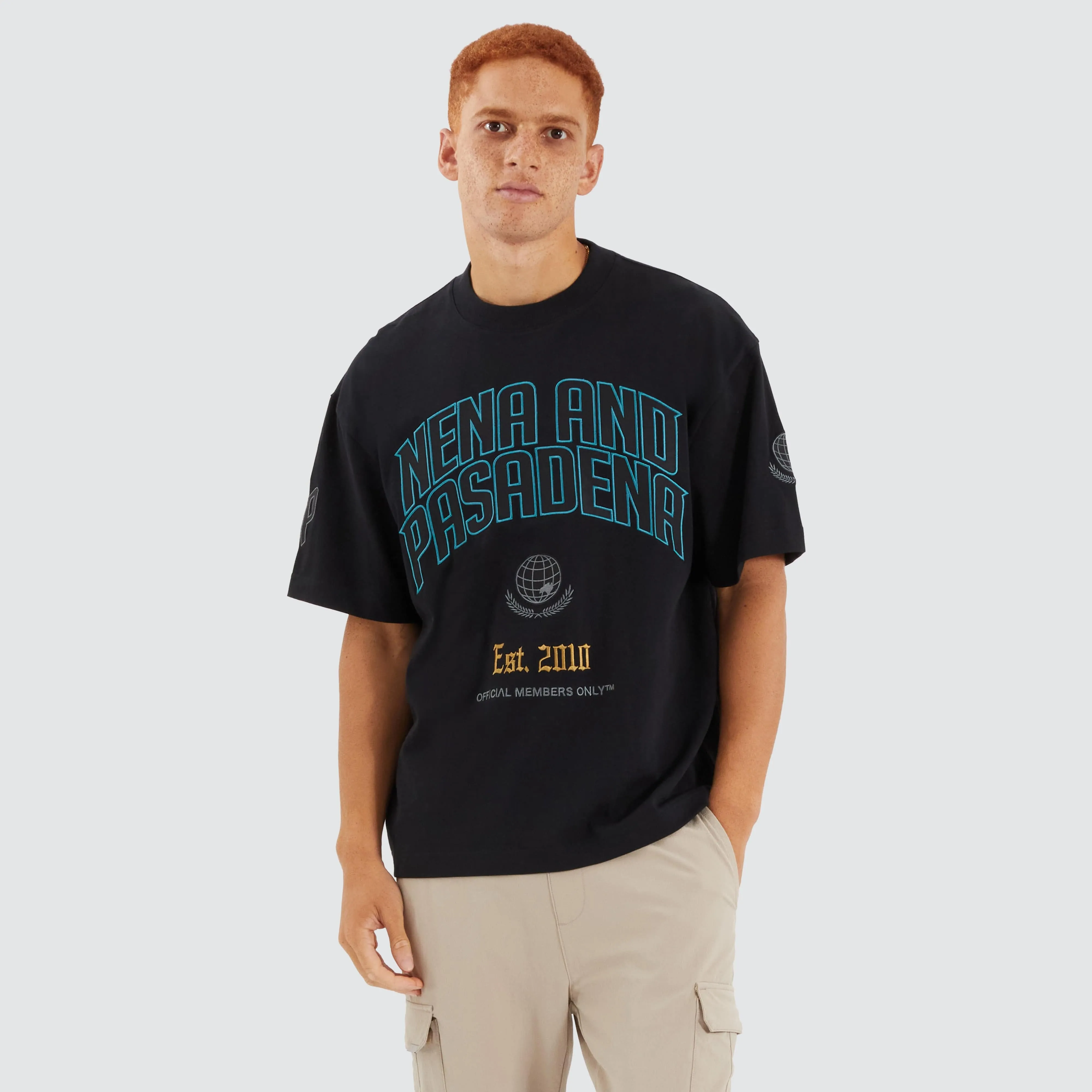 Members Loopback Street Tee Jet Black sold by Nena and Pasadena