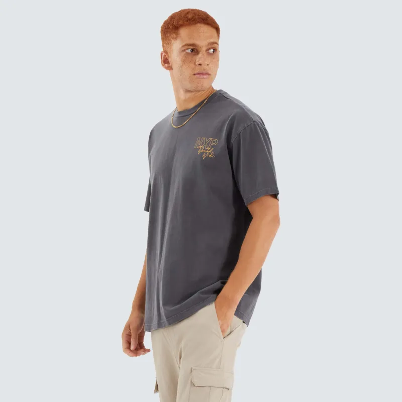 Union Box Fit Tee Pigment Asphalt sold by Nena and Pasadena