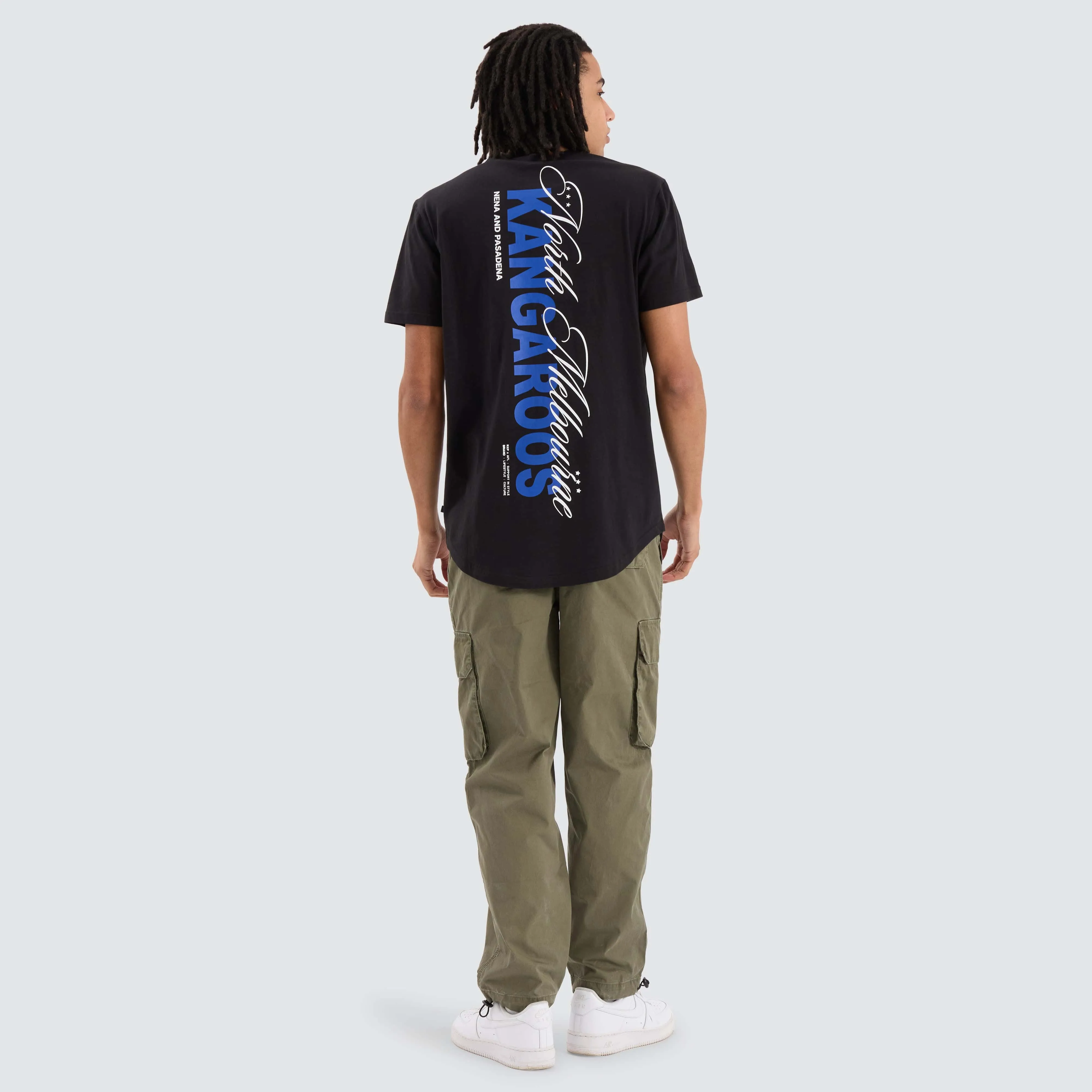 North Melbourne Kangaroos AFL Dual Curved Tee Jet Black sold by Nena and Pasadena product image thumbnail 4
