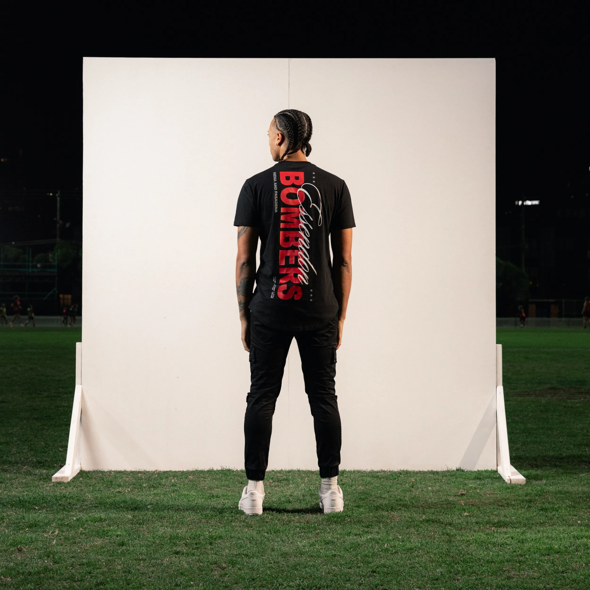 Essendon Bombers AFL Dual Curved Tee Jet Black sold by Nena and Pasadena product image thumbnail 2