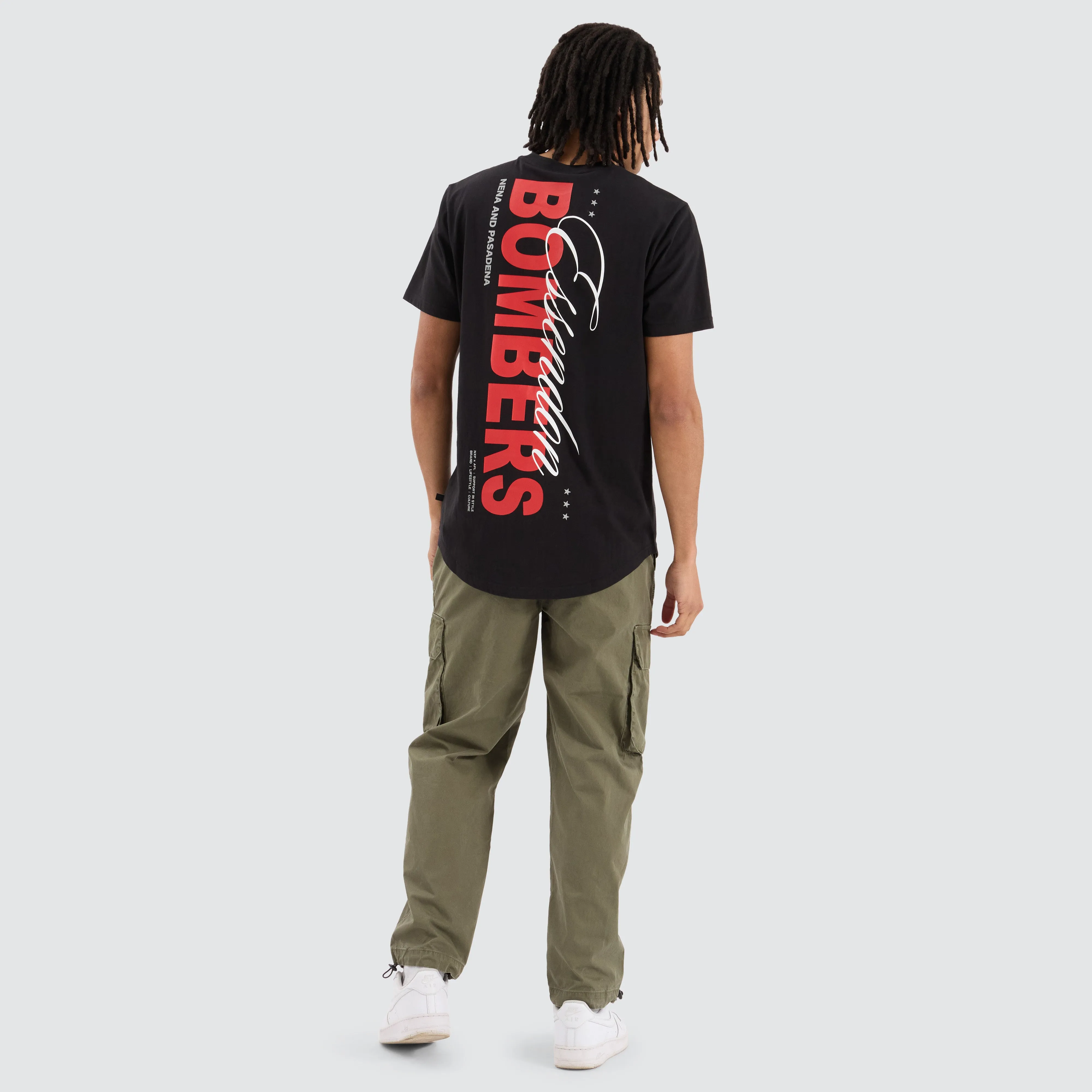 Essendon Bombers AFL Dual Curved Tee Jet Black sold by Nena and Pasadena product image thumbnail 5