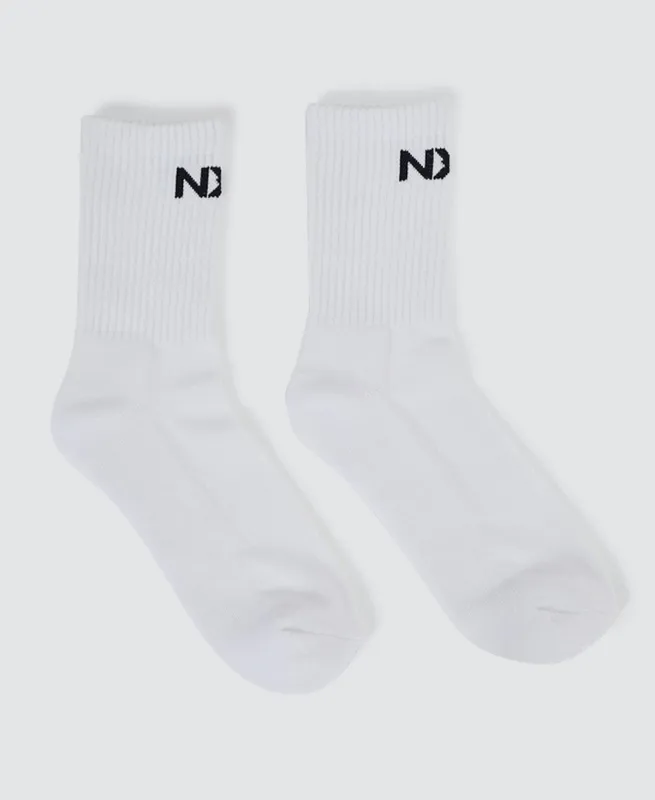 Triple 2PK Mid Socks White made by Nena and Pasadena