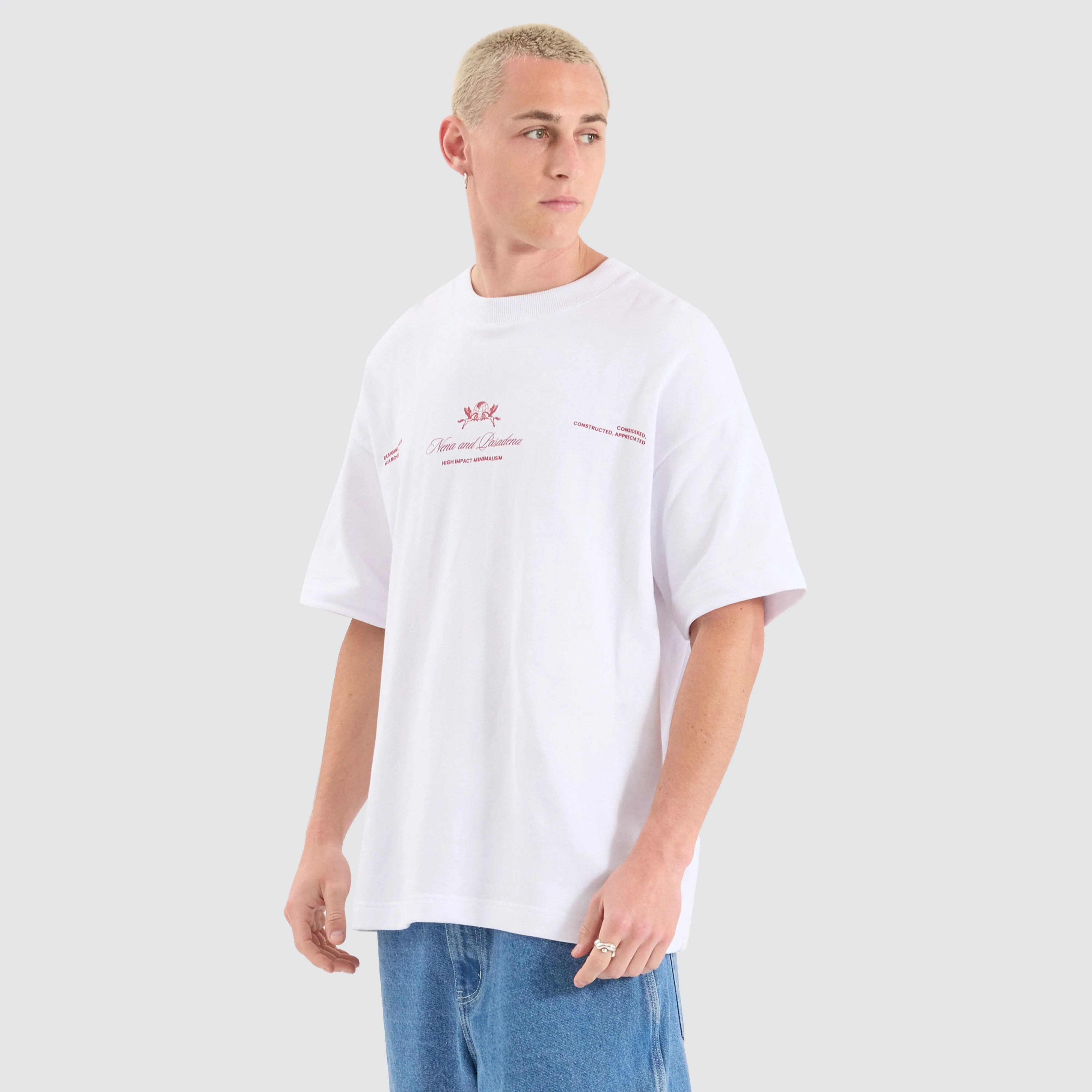 Date Night Loopback Raptor Tee Optical White sold by Nena and Pasadena product image thumbnail 3