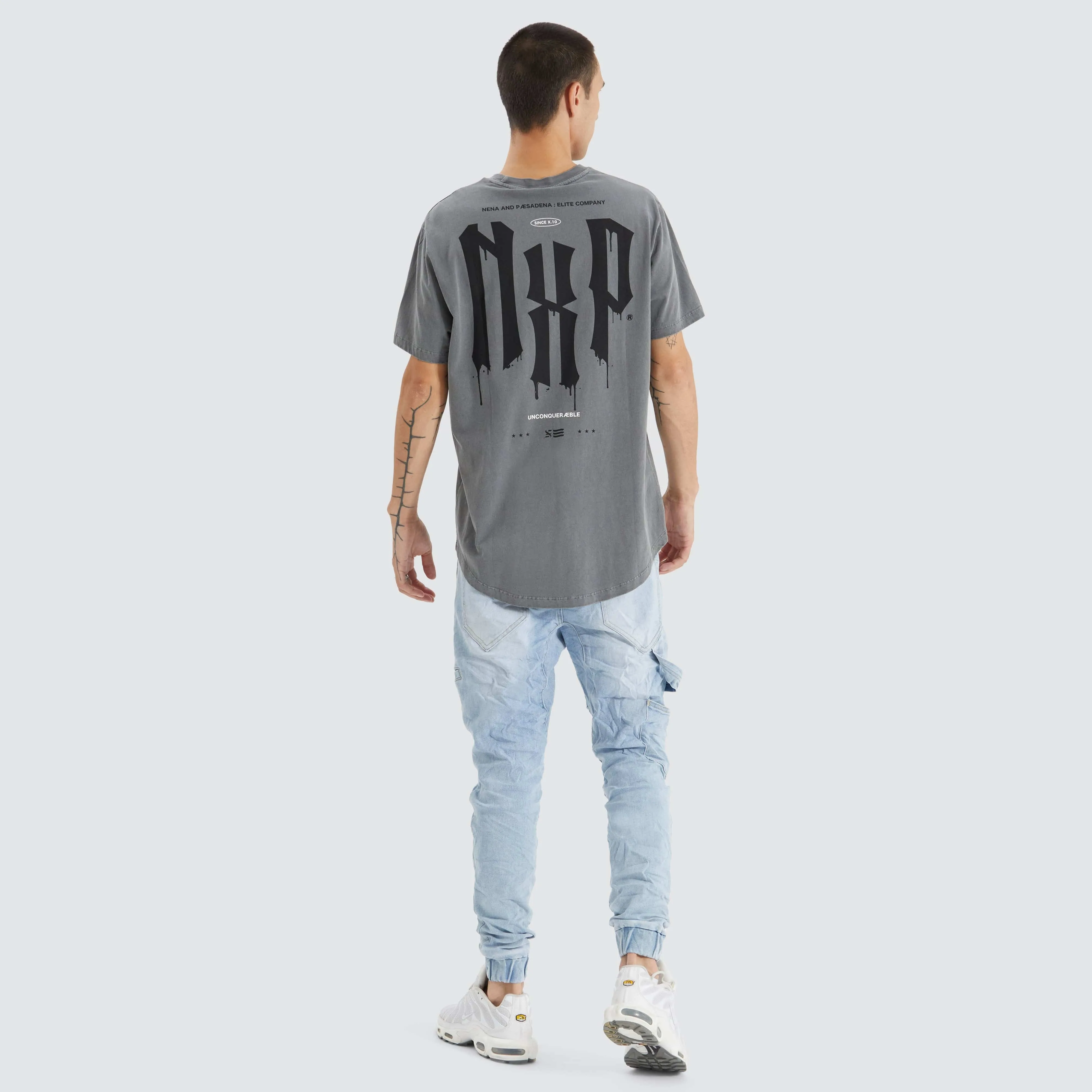 Tryley Dual Curved Tee Pigment Steel Grey sold by Nena and Pasadena product image thumbnail 4