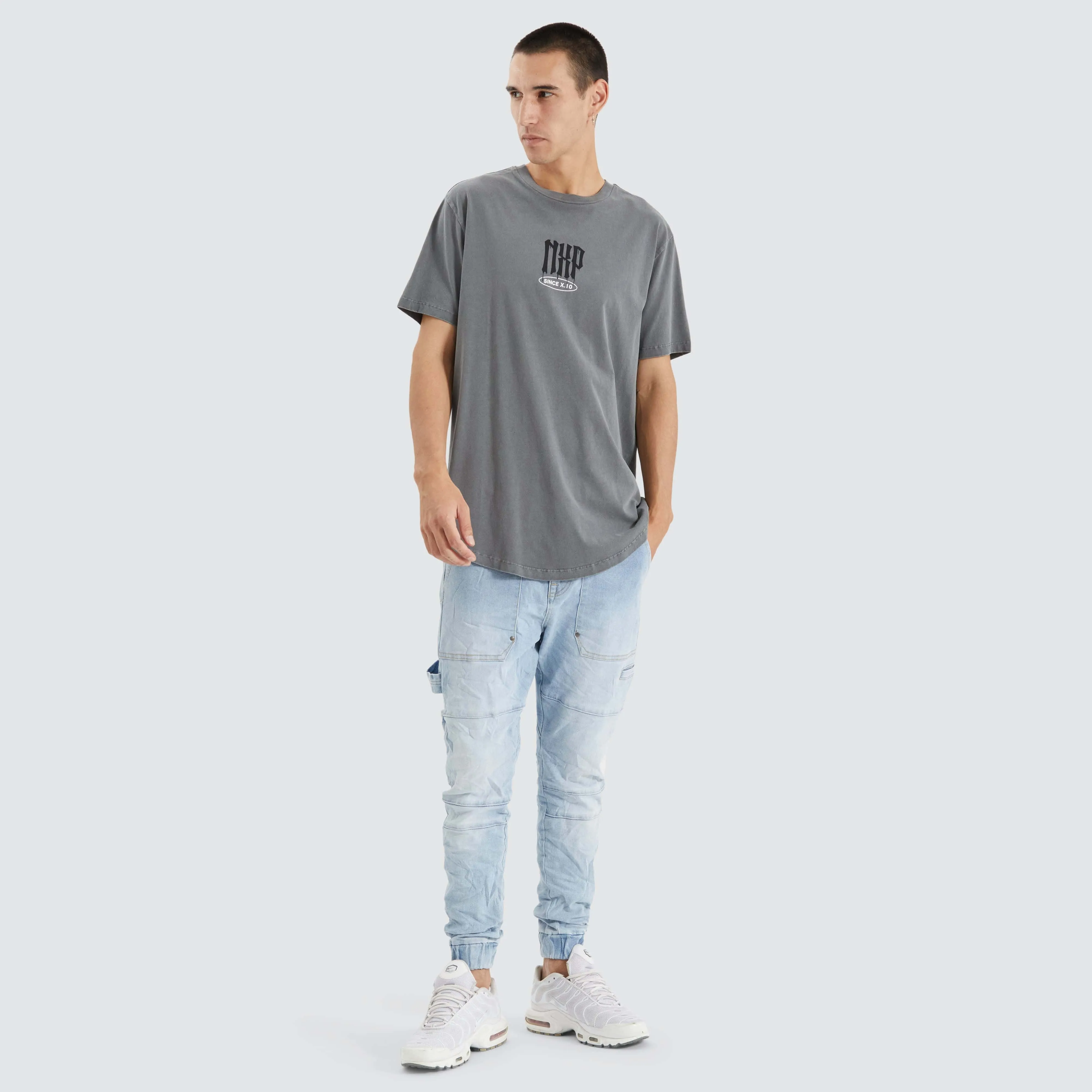 Tryley Dual Curved Tee Pigment Steel Grey sold by Nena and Pasadena product image thumbnail 3