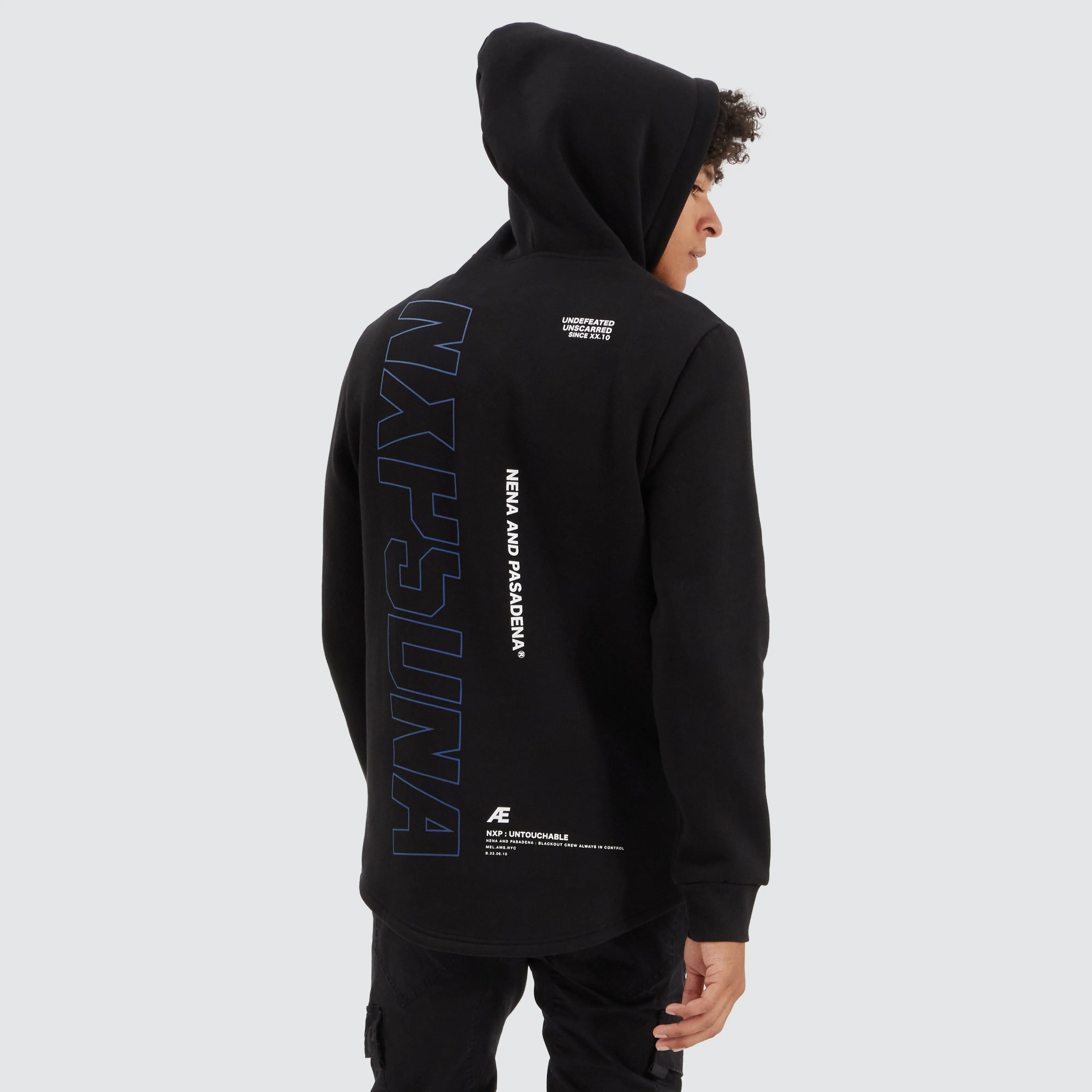 Brodder Dual Curved Hoodie Jet Black sold by Nena and Pasadena product image thumbnail 2