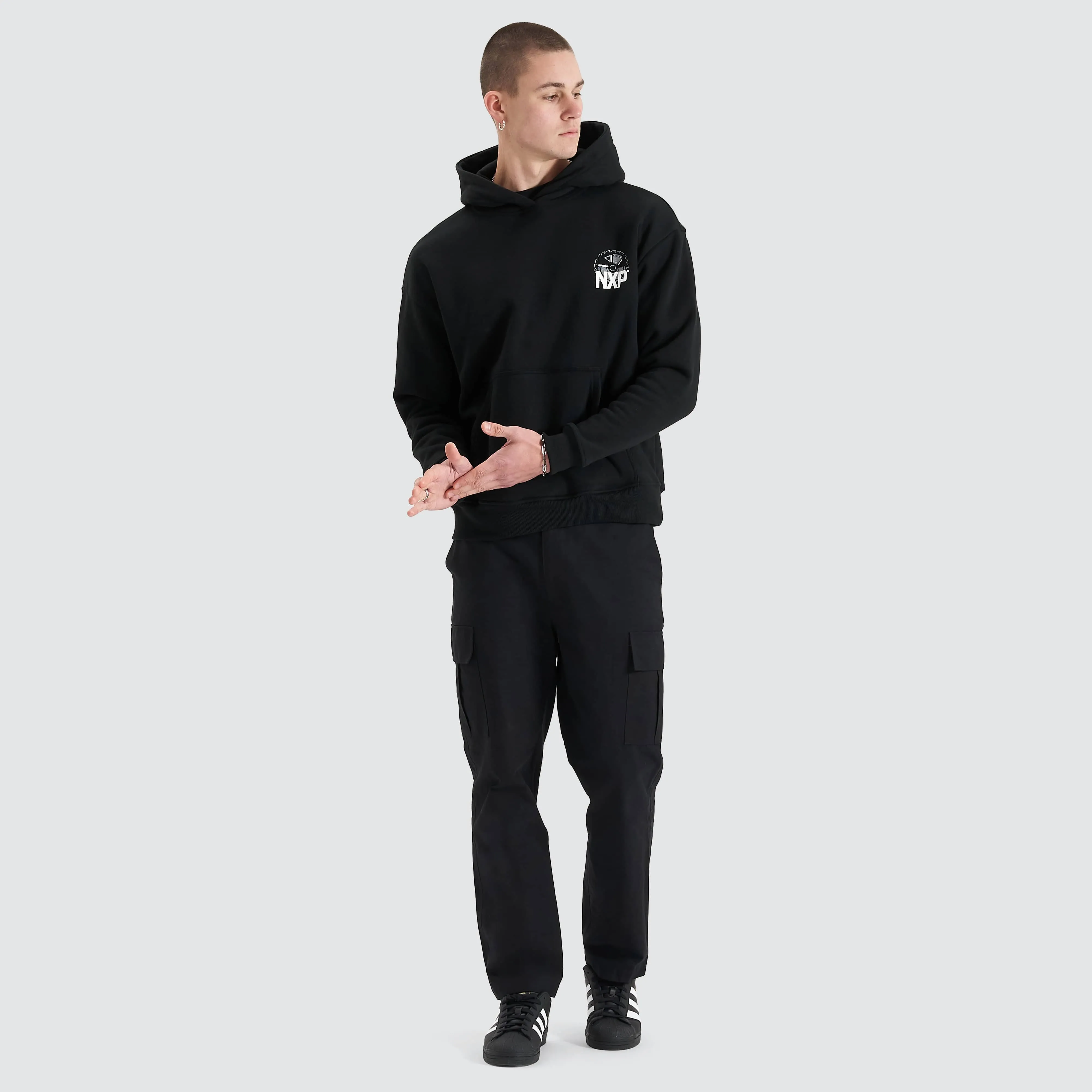 Mortar Heavy Relaxed Hoodie Jet Black sold by Nena and Pasadena product image thumbnail 4