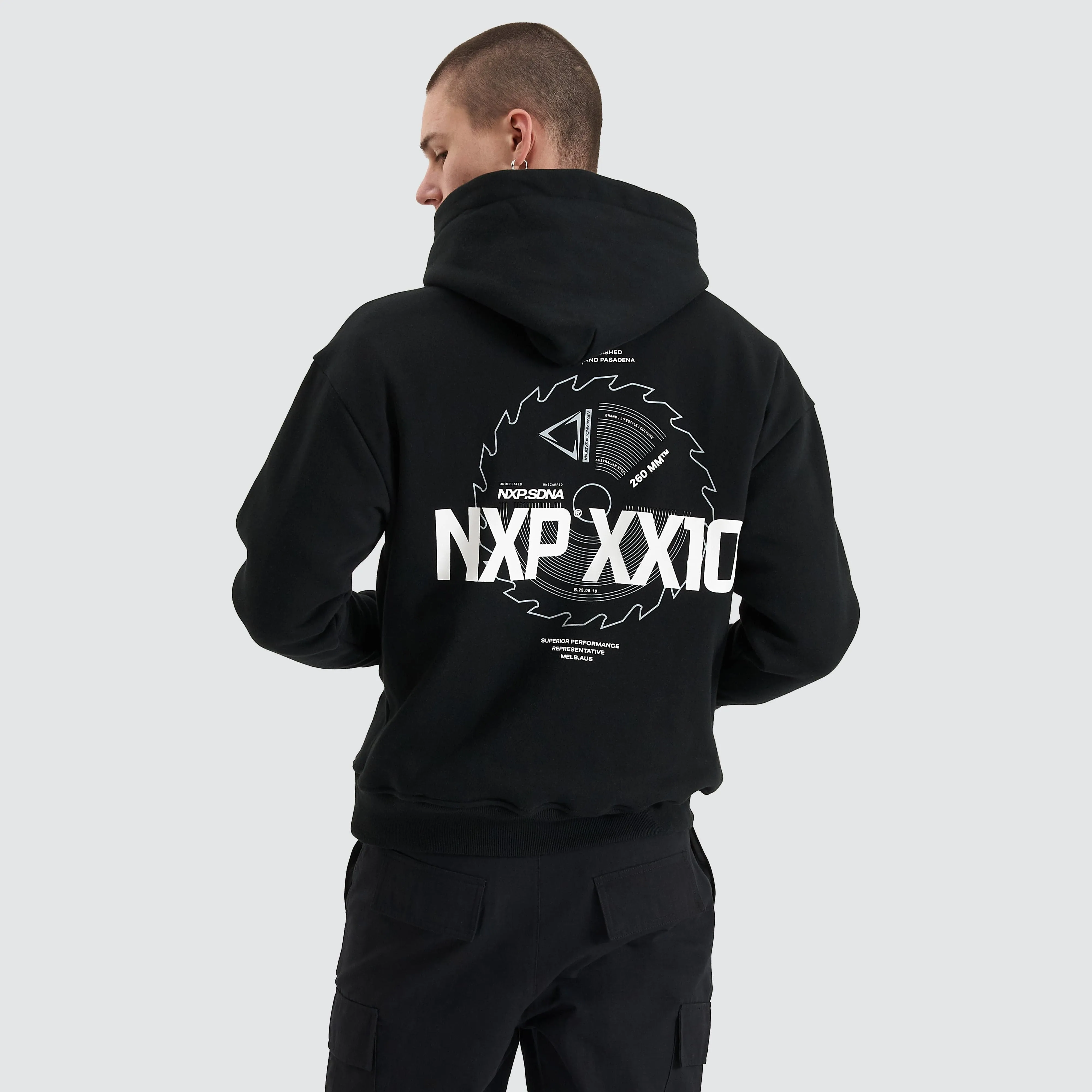Mortar Heavy Relaxed Hoodie Jet Black sold by Nena and Pasadena