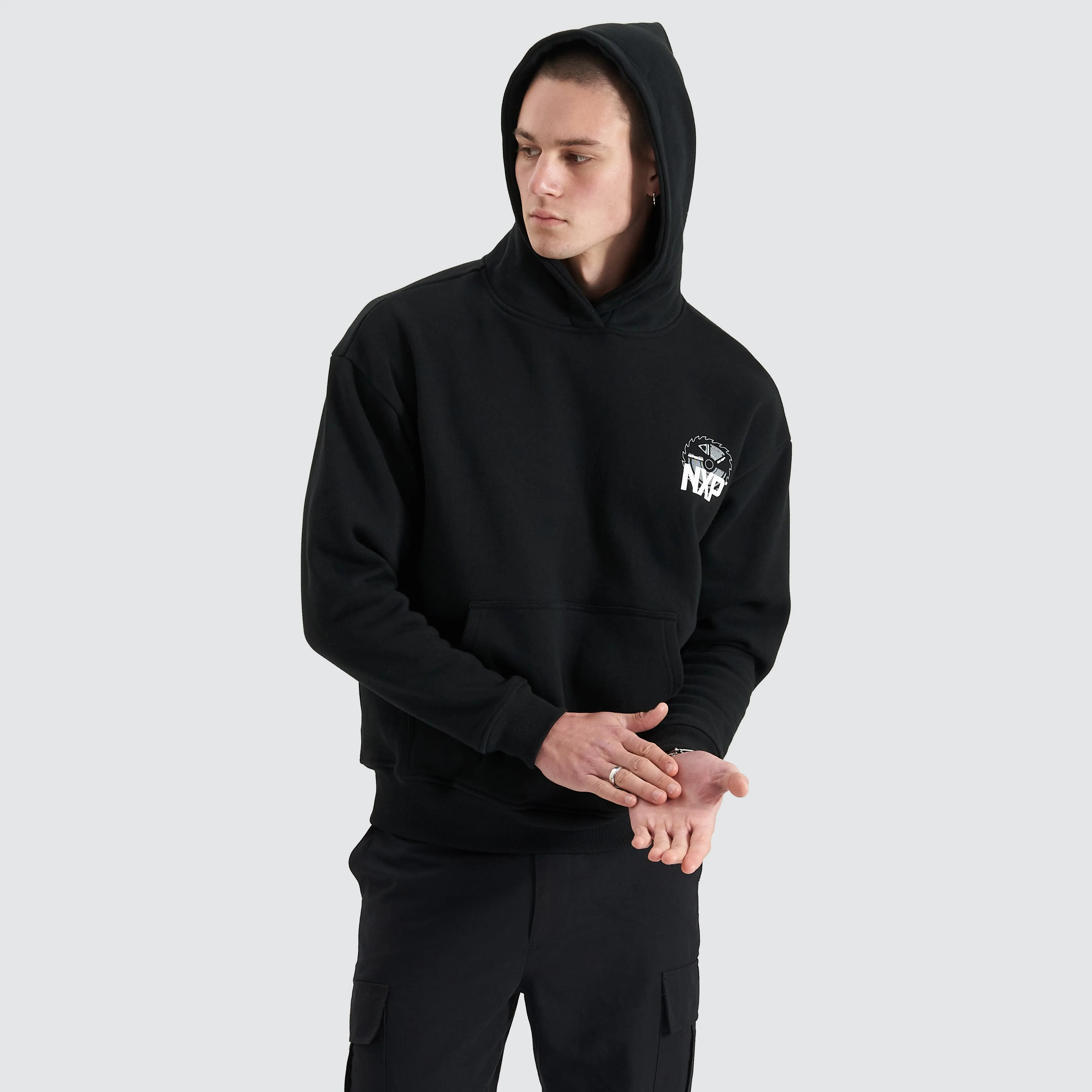 Mortar Heavy Relaxed Hoodie Jet Black sold by Nena and Pasadena product image thumbnail 3