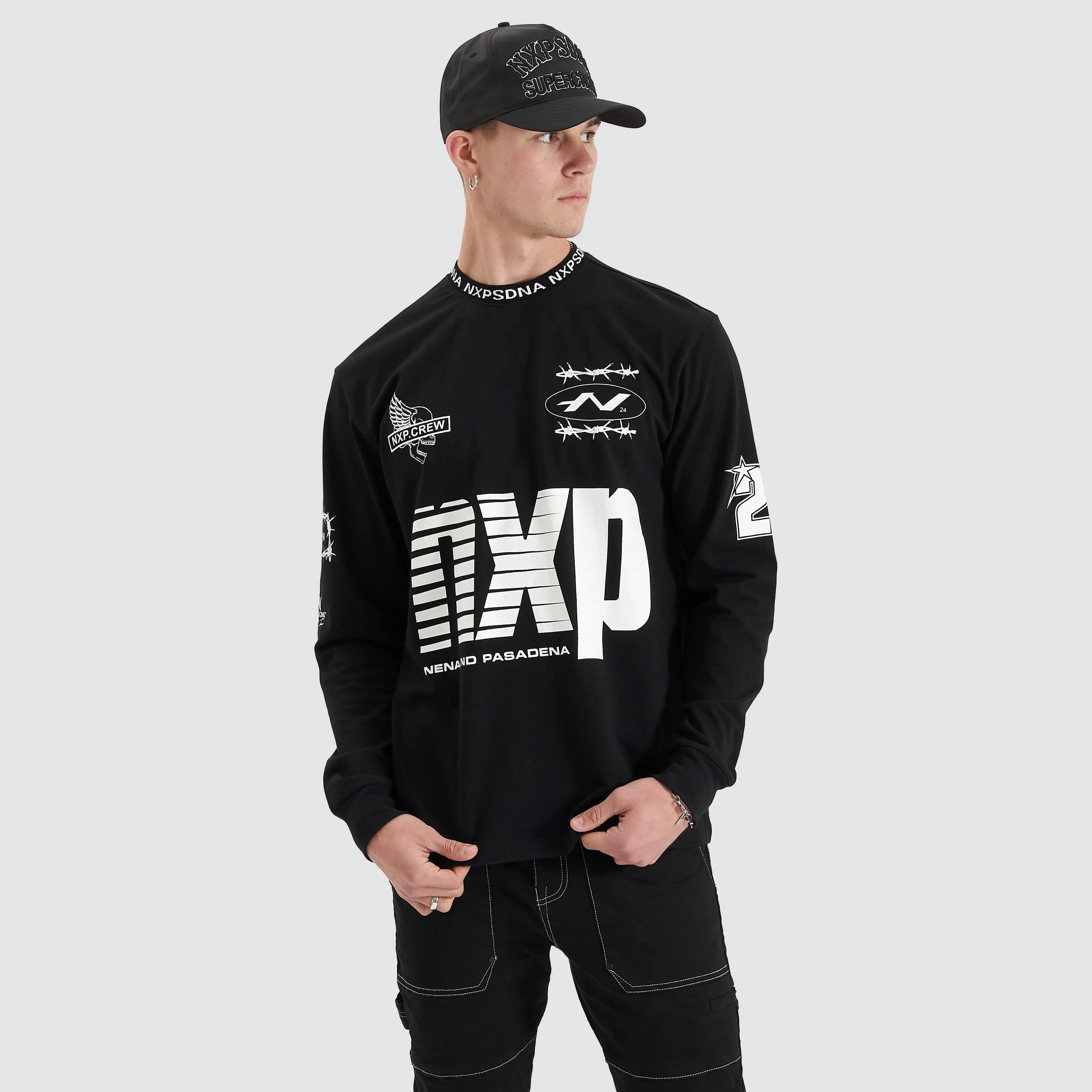 Concrete Heavy Relaxed Long Sleeve Tee Jet Black sold by Nena and Pasadena