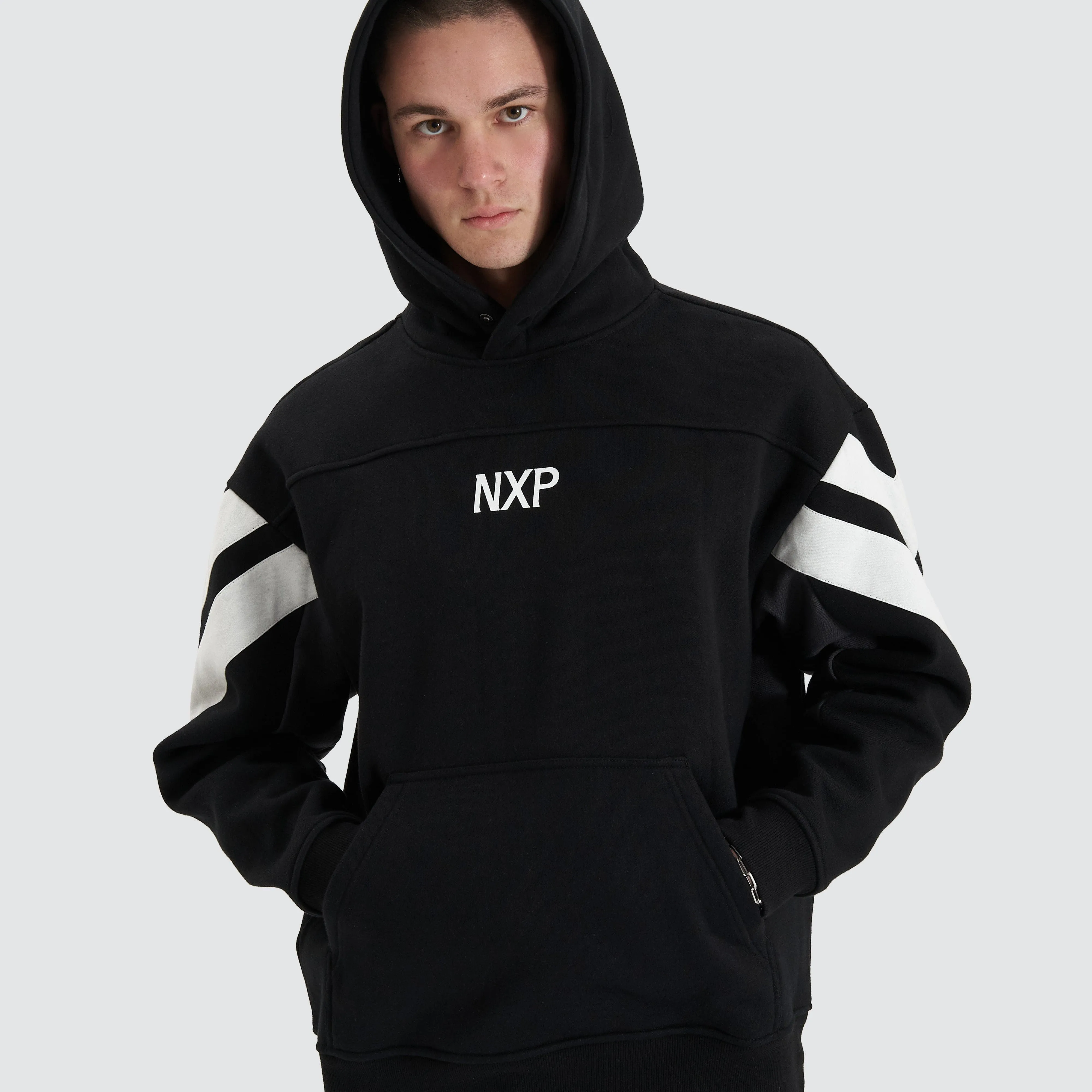 Atrium Heavy Box Fit Hoodie Jet Black sold by Nena and Pasadena product image thumbnail 5