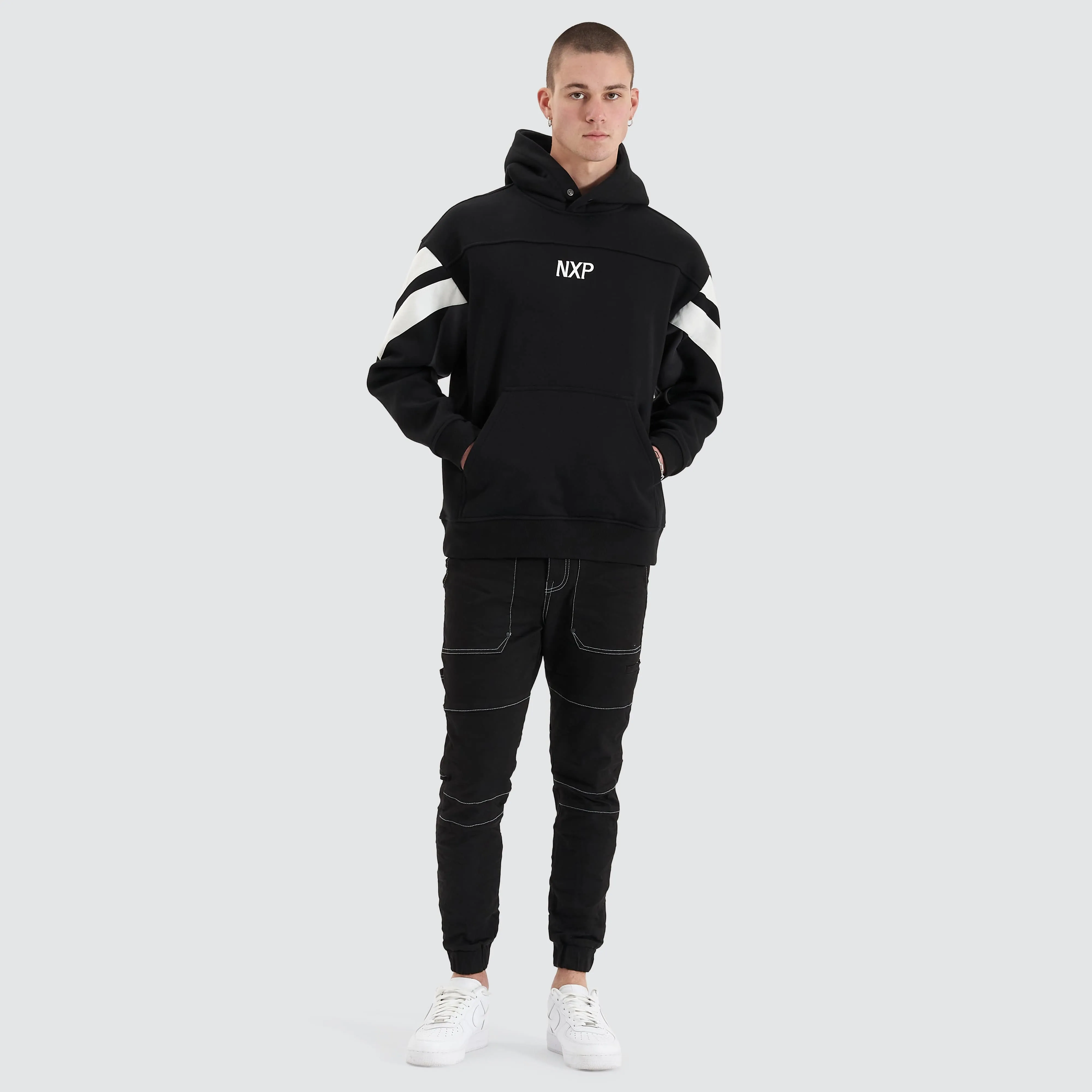 Atrium Heavy Box Fit Hoodie Jet Black sold by Nena and Pasadena product image thumbnail 3