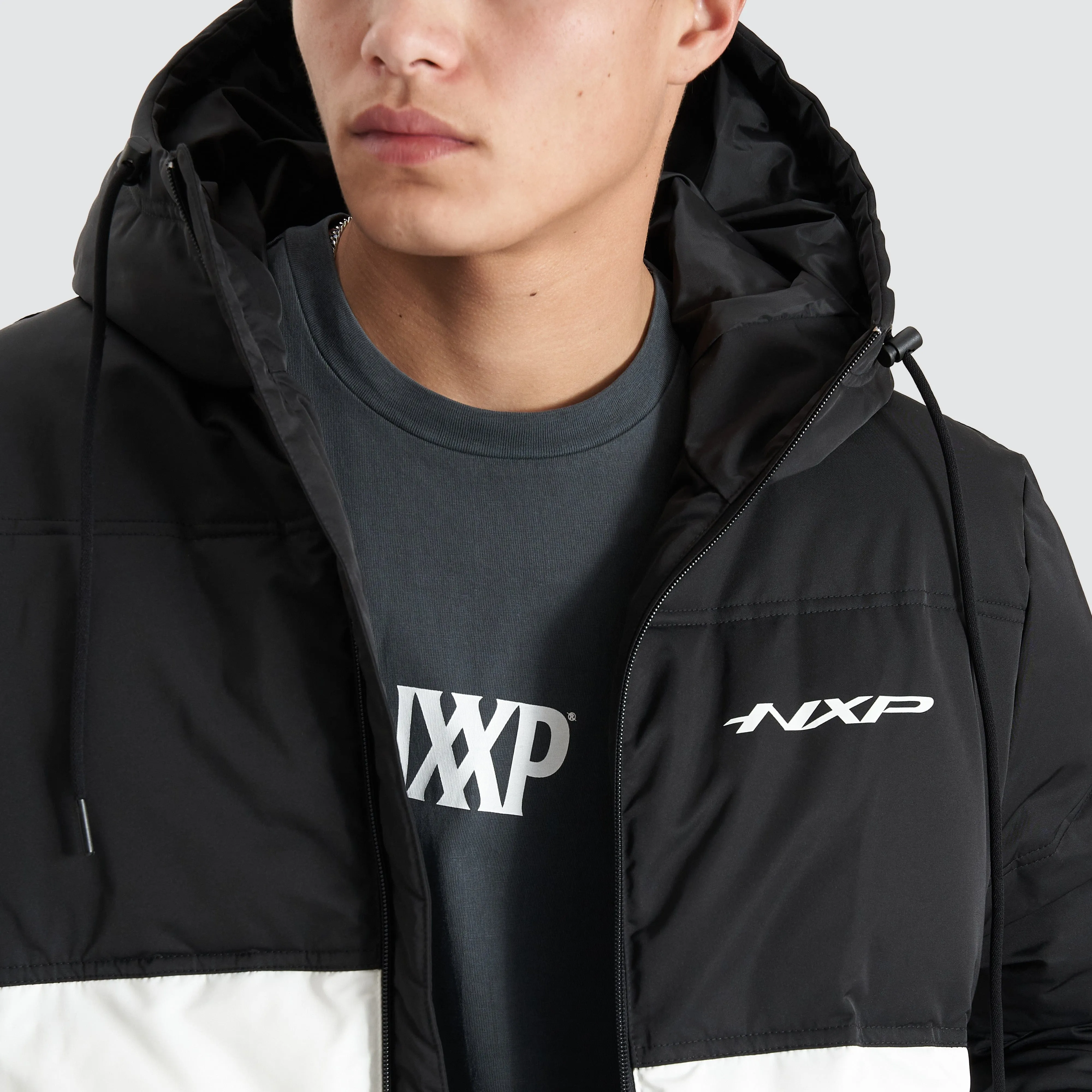 Pavilion Hooded Puffer Black/White sold by Nena and Pasadena product image thumbnail 4