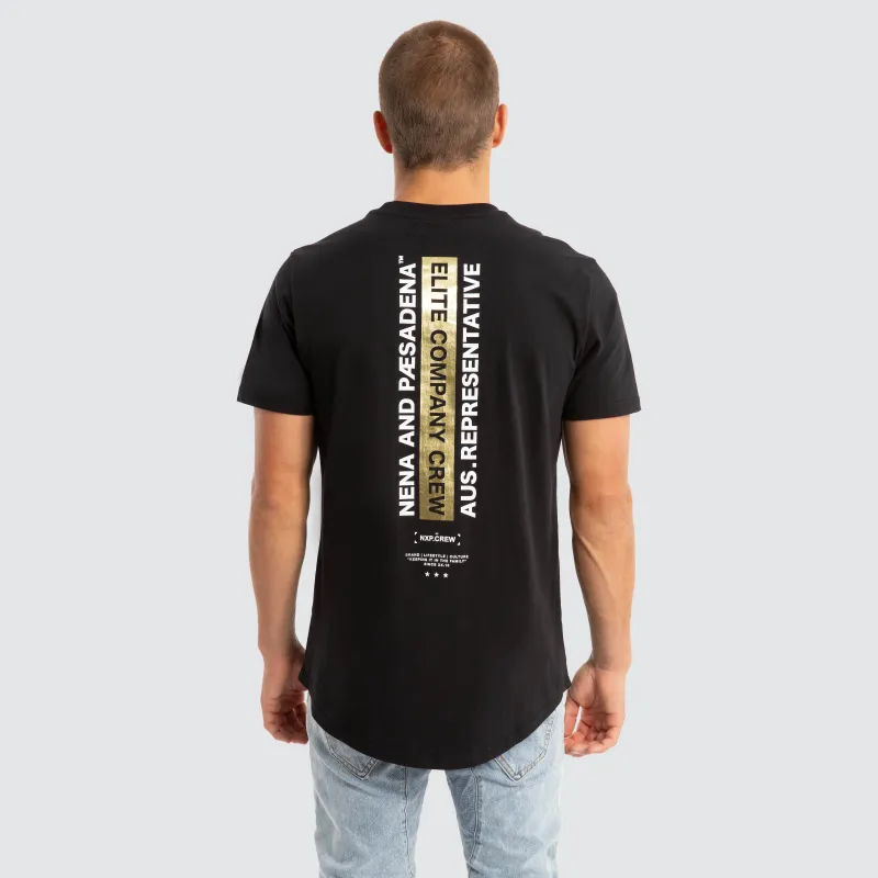 Nave Dual Curved Tee Jet Black sold by Nena and Pasadena