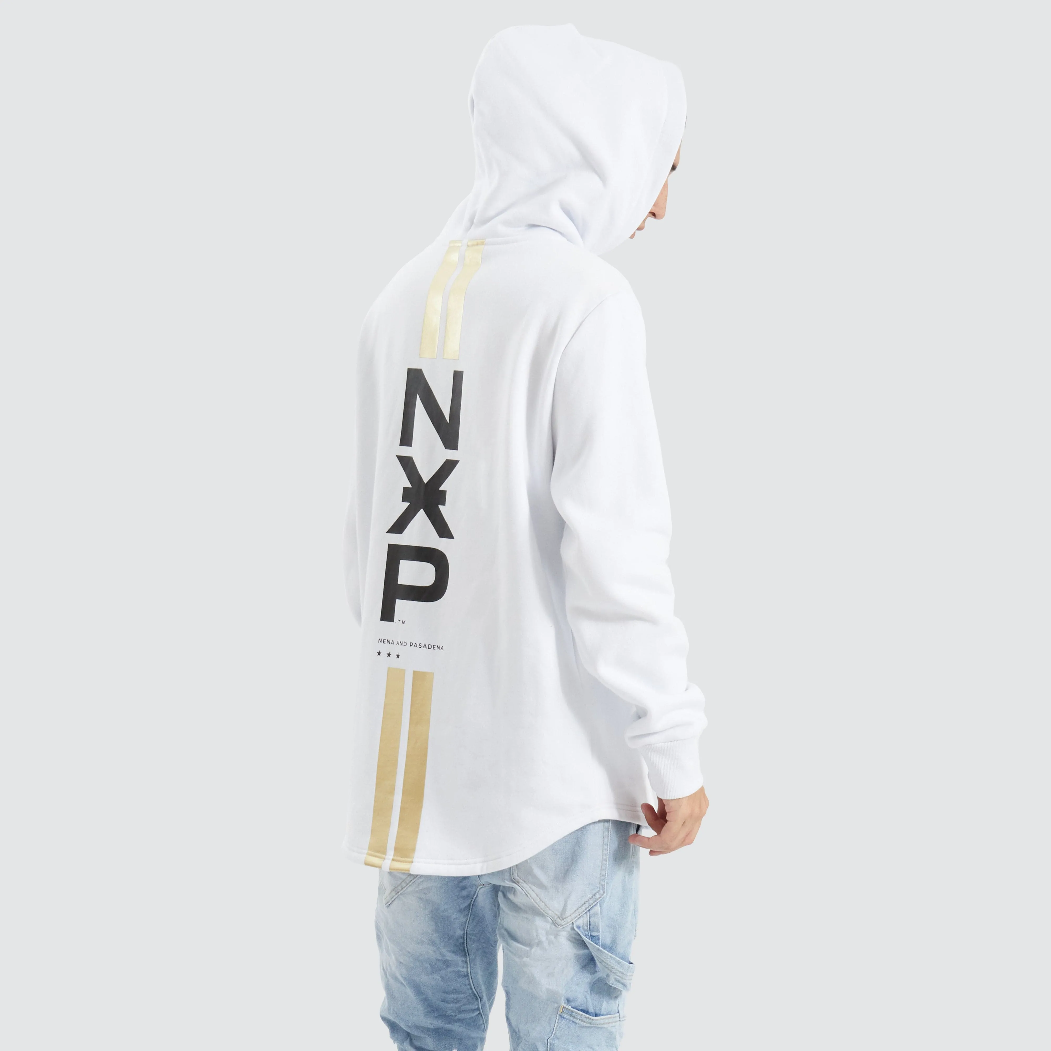 Styche Dual Curved Hoodie Optical White sold by Nena and Pasadena