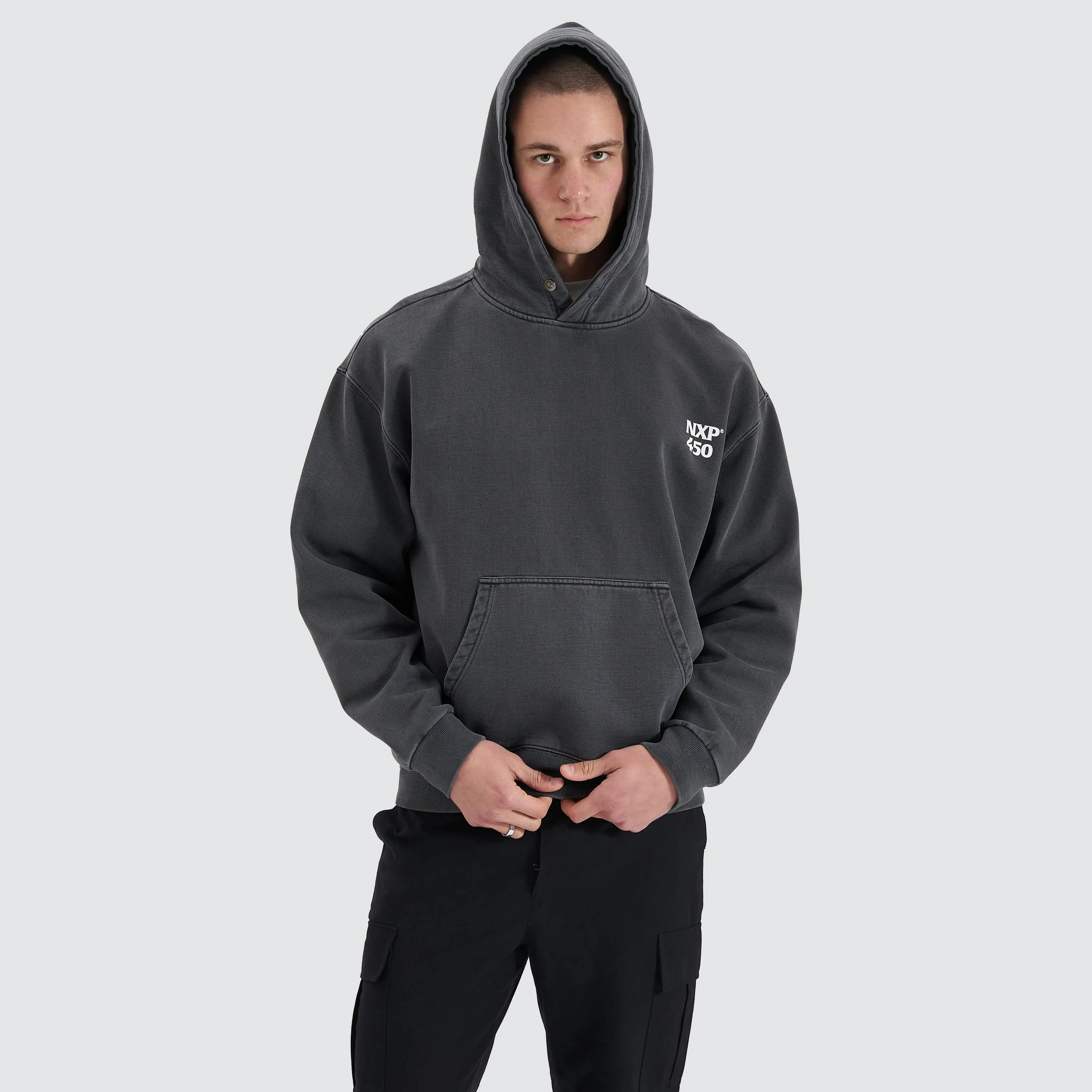 Core Line Heavy Box Fit Hoodie Pigment Asphalt sold by Nena and Pasadena product image thumbnail 3