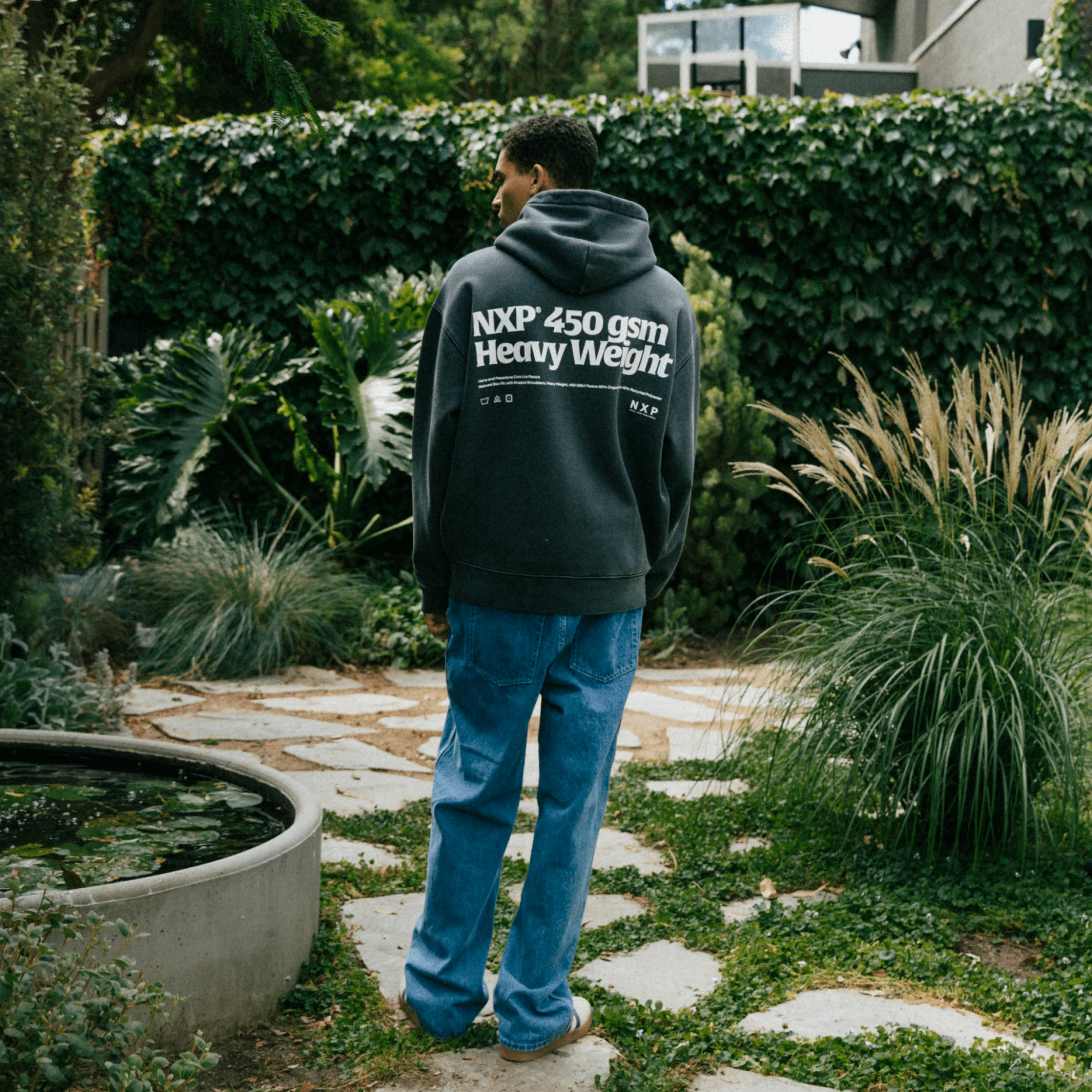 Core Line Heavy Box Fit Hoodie Pigment Asphalt sold by Nena and Pasadena product image thumbnail 2