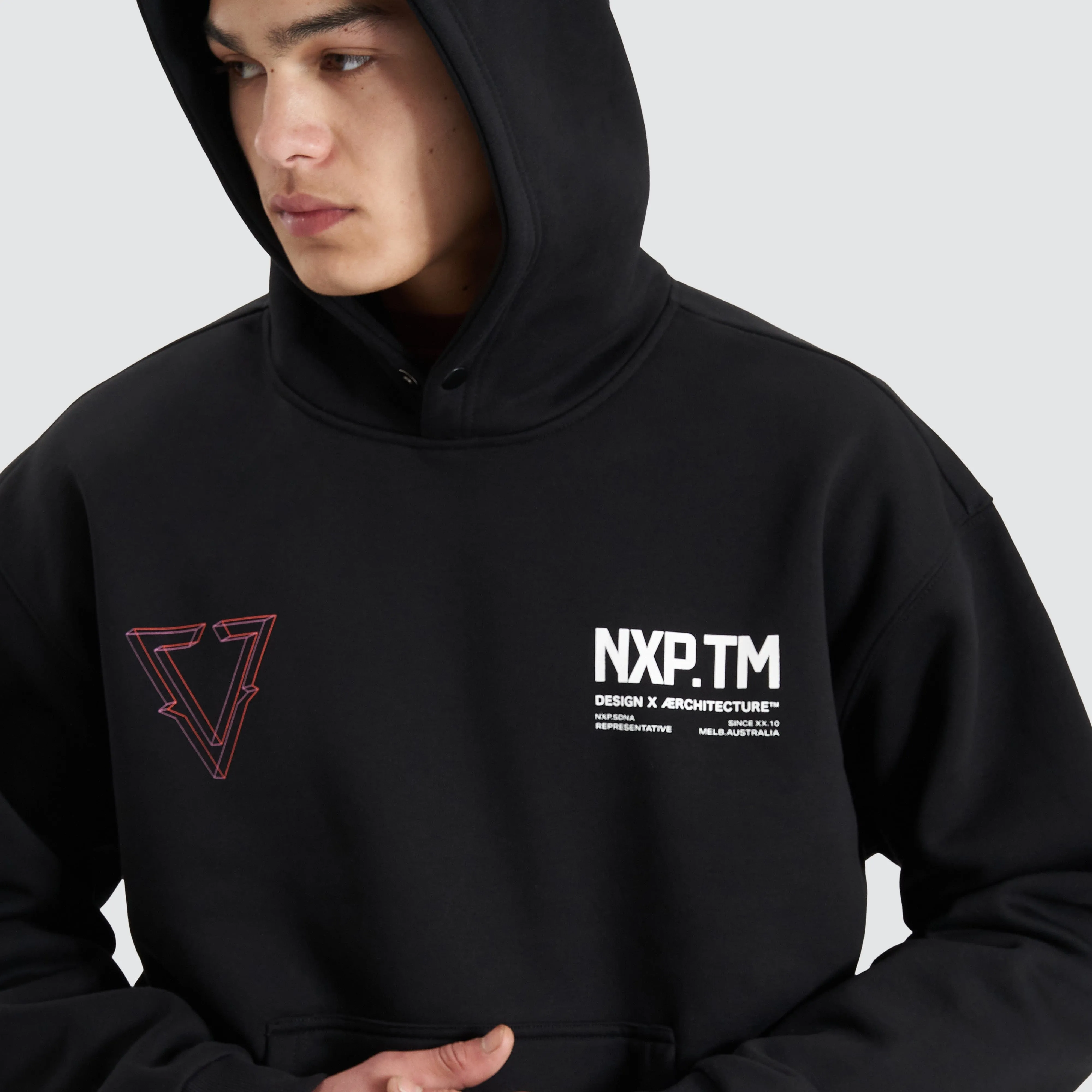 The Shard Heavy Box Fit Hooded Sweater Jet Black sold by Nena and Pasadena product image thumbnail 3