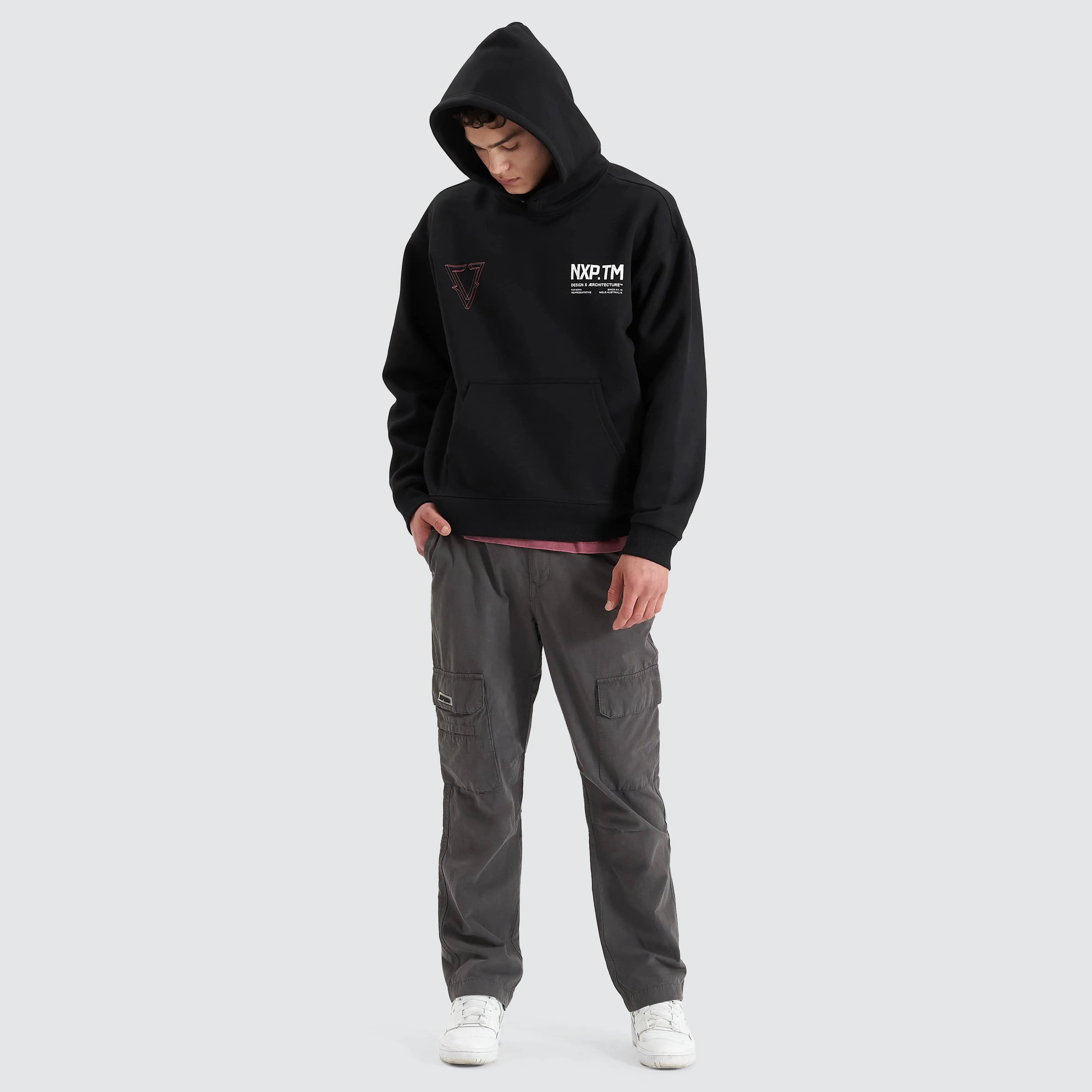 The Shard Heavy Box Fit Hooded Sweater Jet Black sold by Nena and Pasadena product image thumbnail 4