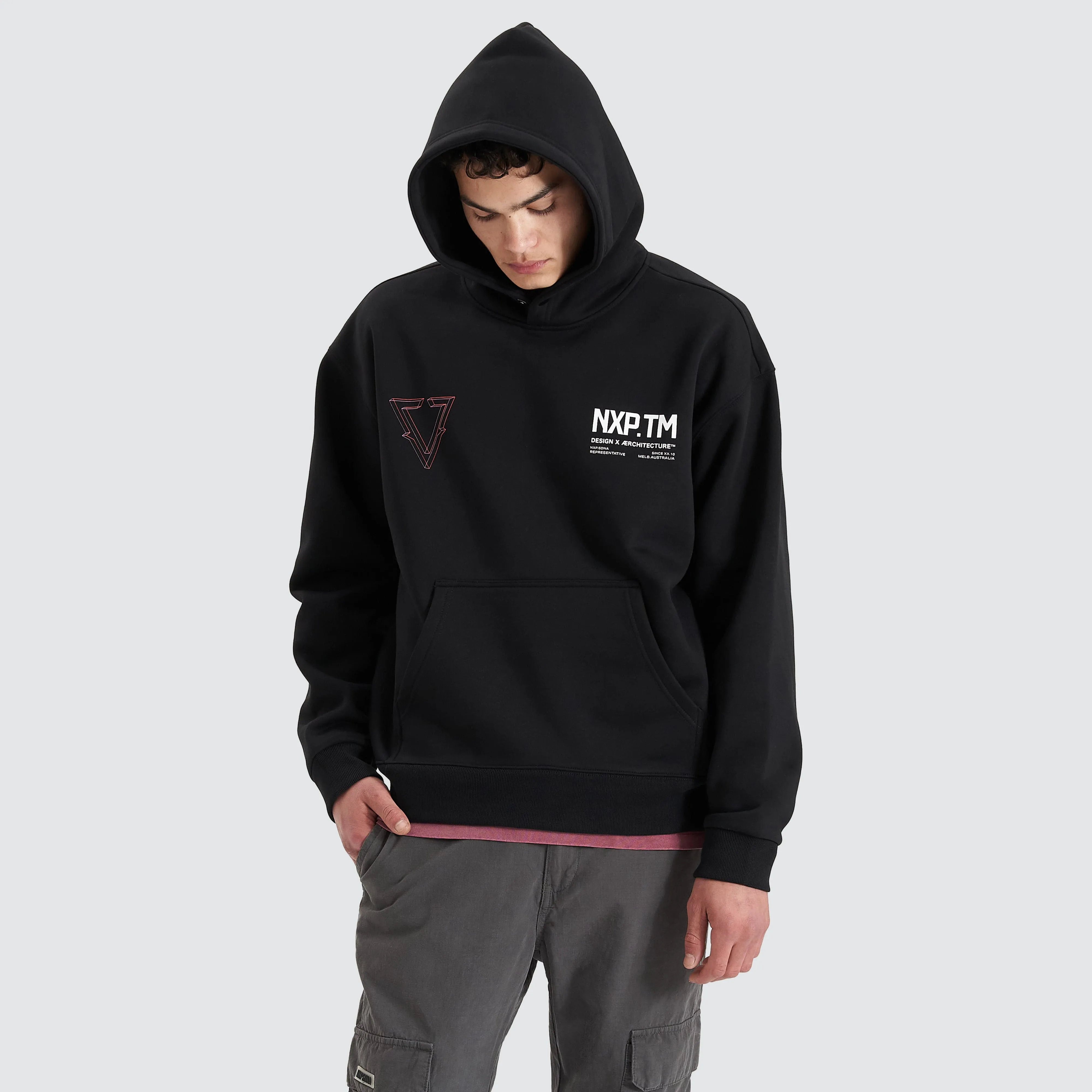 The Shard Heavy Box Fit Hooded Sweater Jet Black sold by Nena and Pasadena product image thumbnail 2