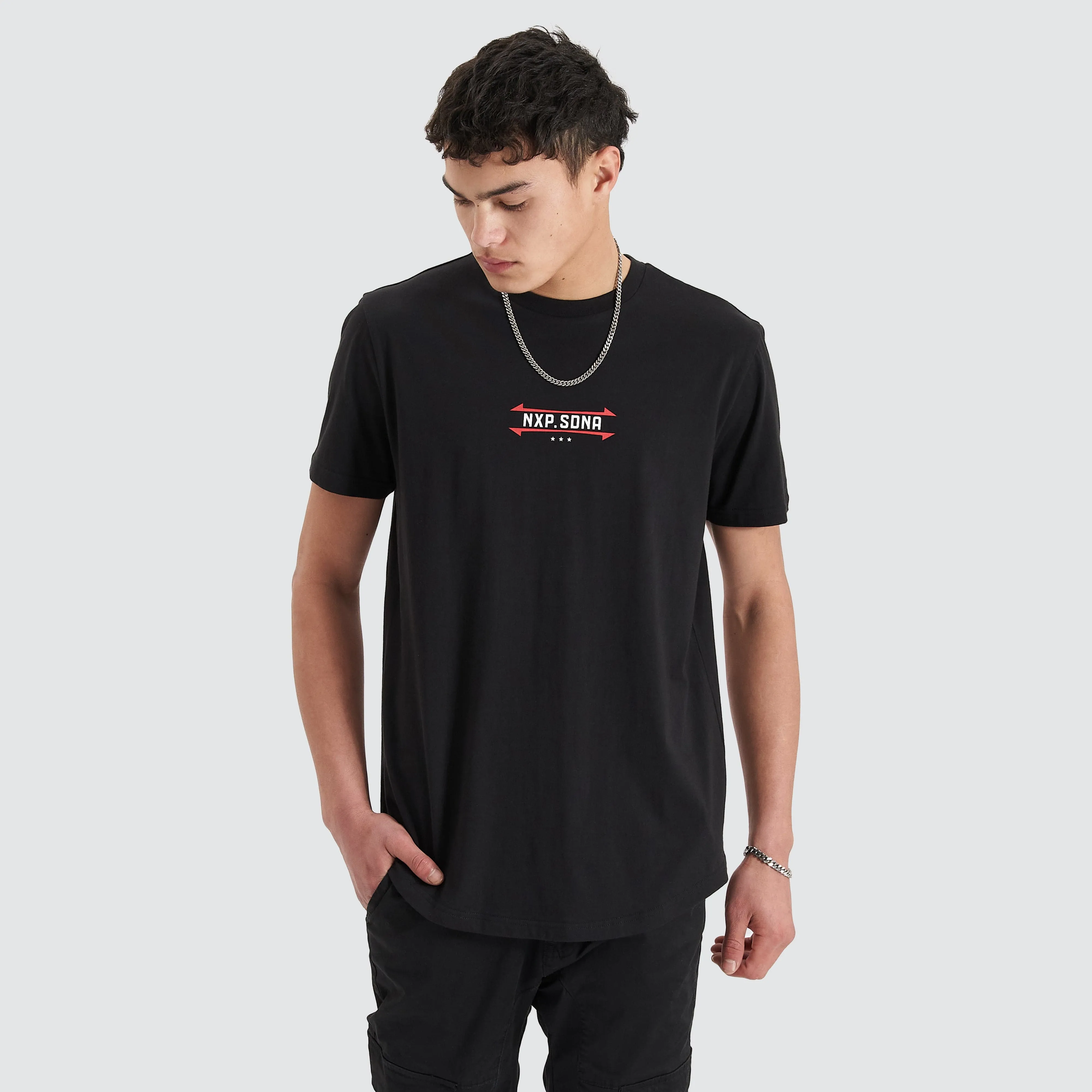 Grain Dual Curved Tee Jet Black sold by Nena and Pasadena product image thumbnail 2