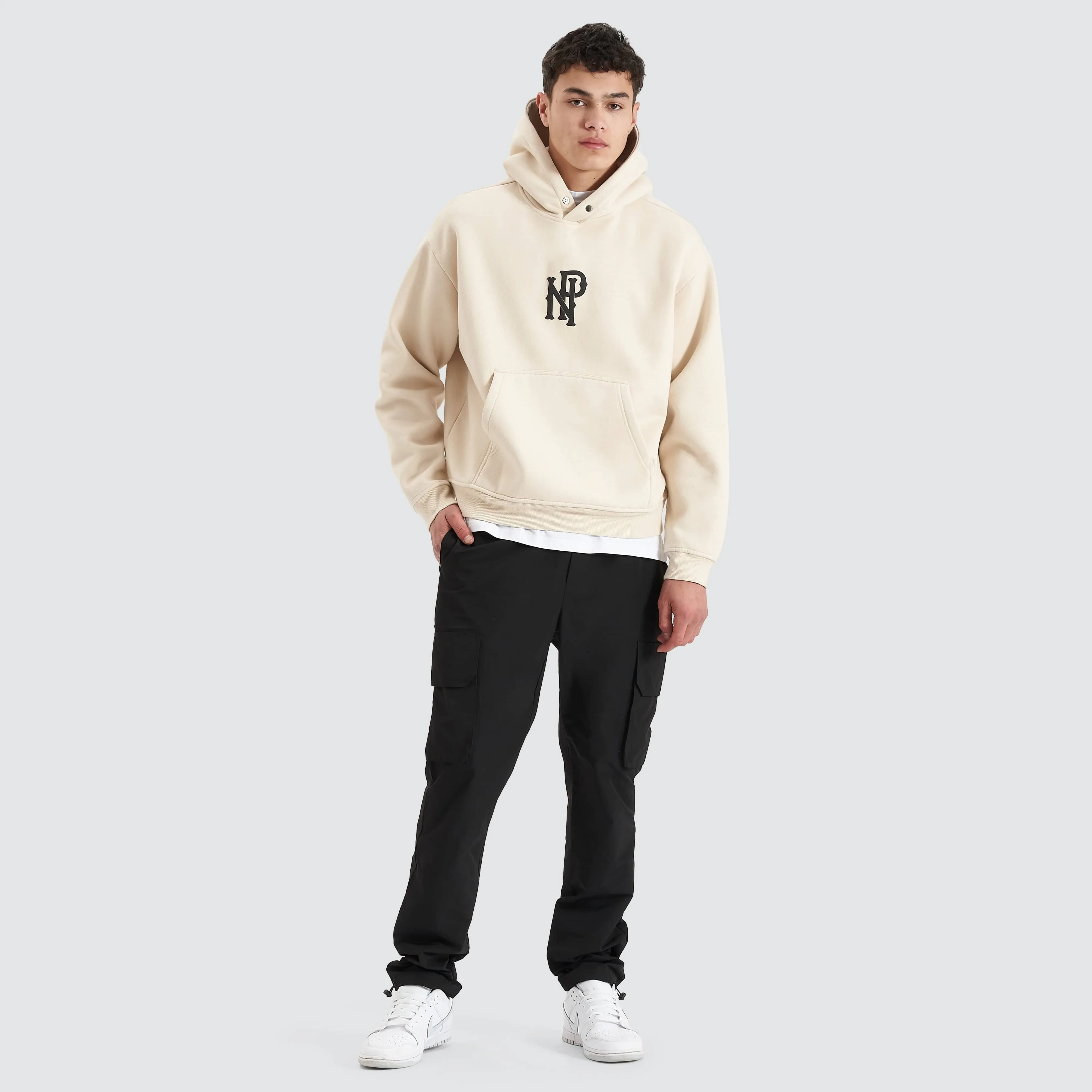Pursuits Heavy Box Fit Hooded Sweater Oatmeal sold by Nena and Pasadena product image thumbnail 5