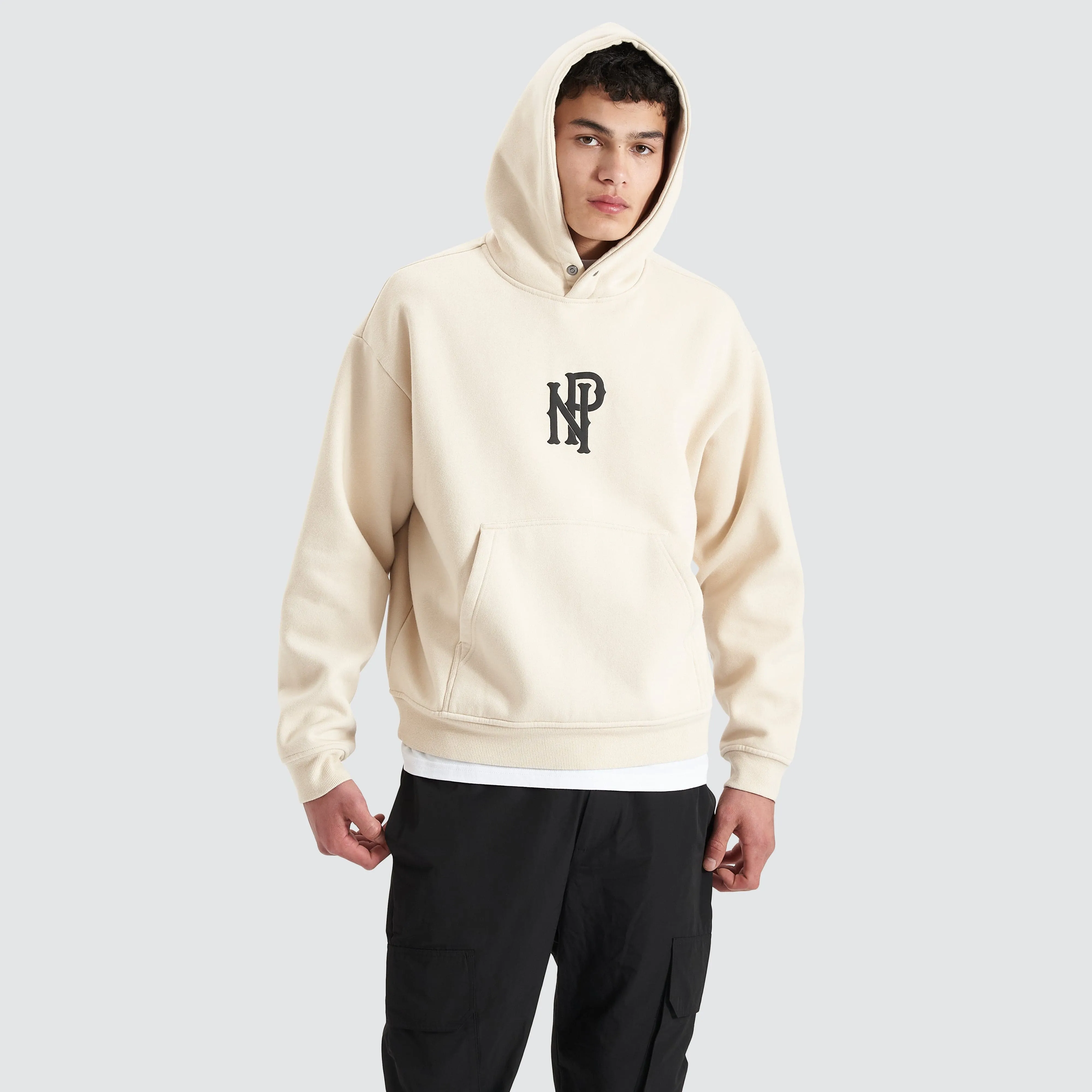 Pursuits Heavy Box Fit Hooded Sweater Oatmeal sold by Nena and Pasadena product image thumbnail 2