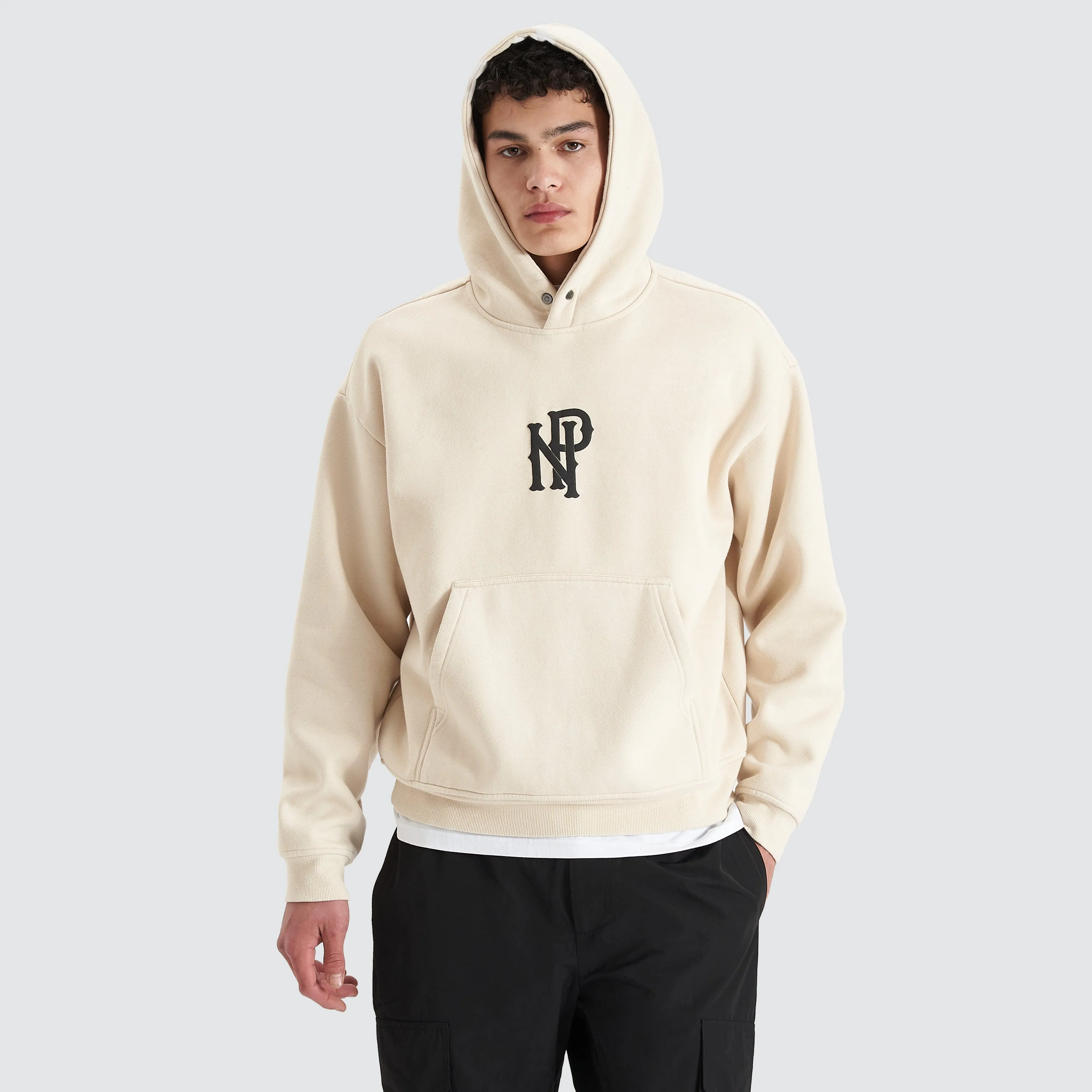 Pursuits Heavy Box Fit Hooded Sweater Oatmeal sold by Nena and Pasadena product image thumbnail 3