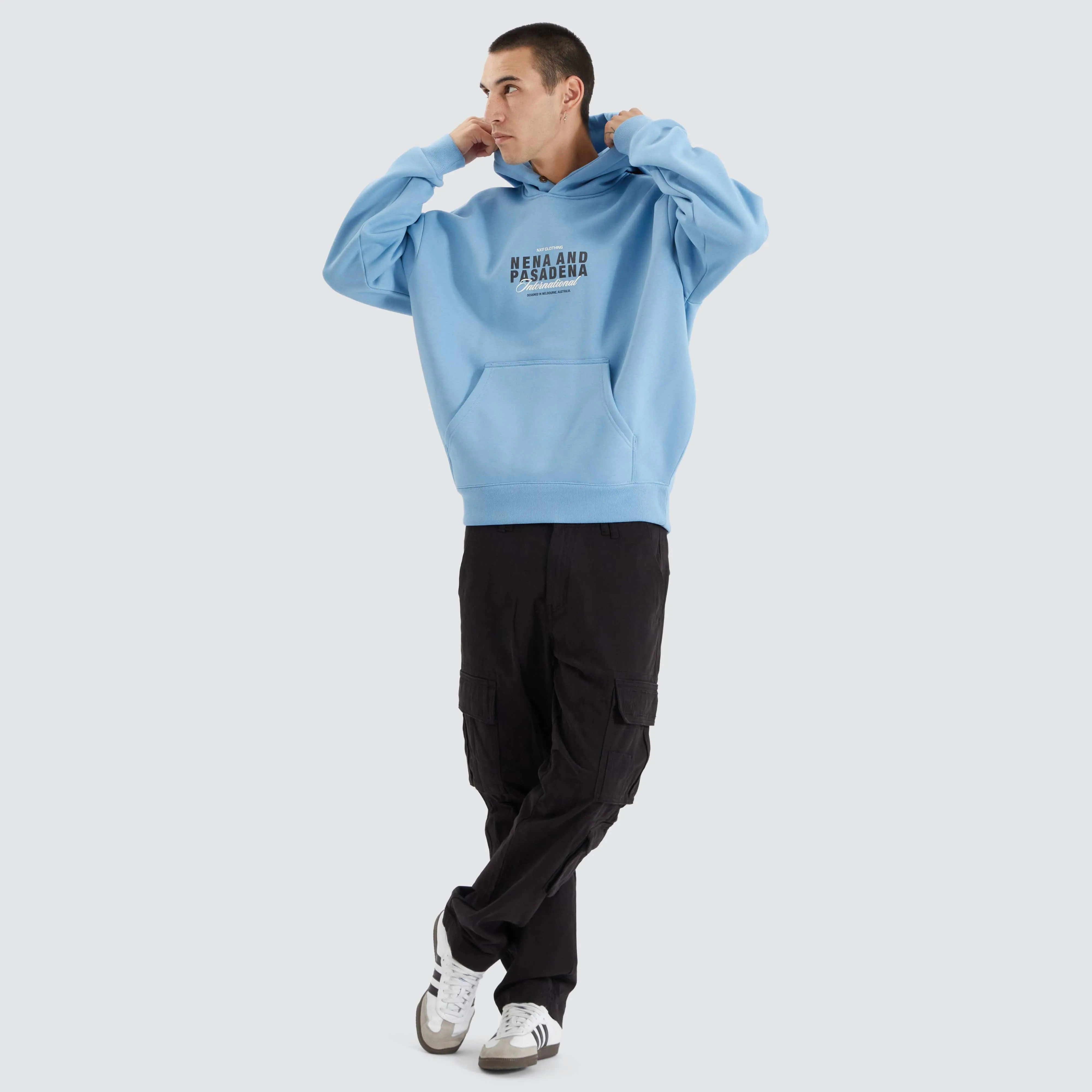 Impact Heavy Box Fit Hoodie Blissful Blue sold by Nena and Pasadena product image thumbnail 2