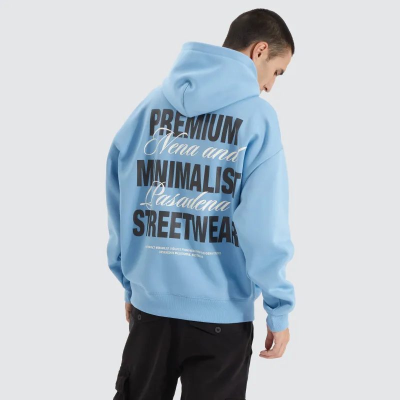 Impact Heavy Box Fit Hoodie Blissful Blue sold by Nena and Pasadena