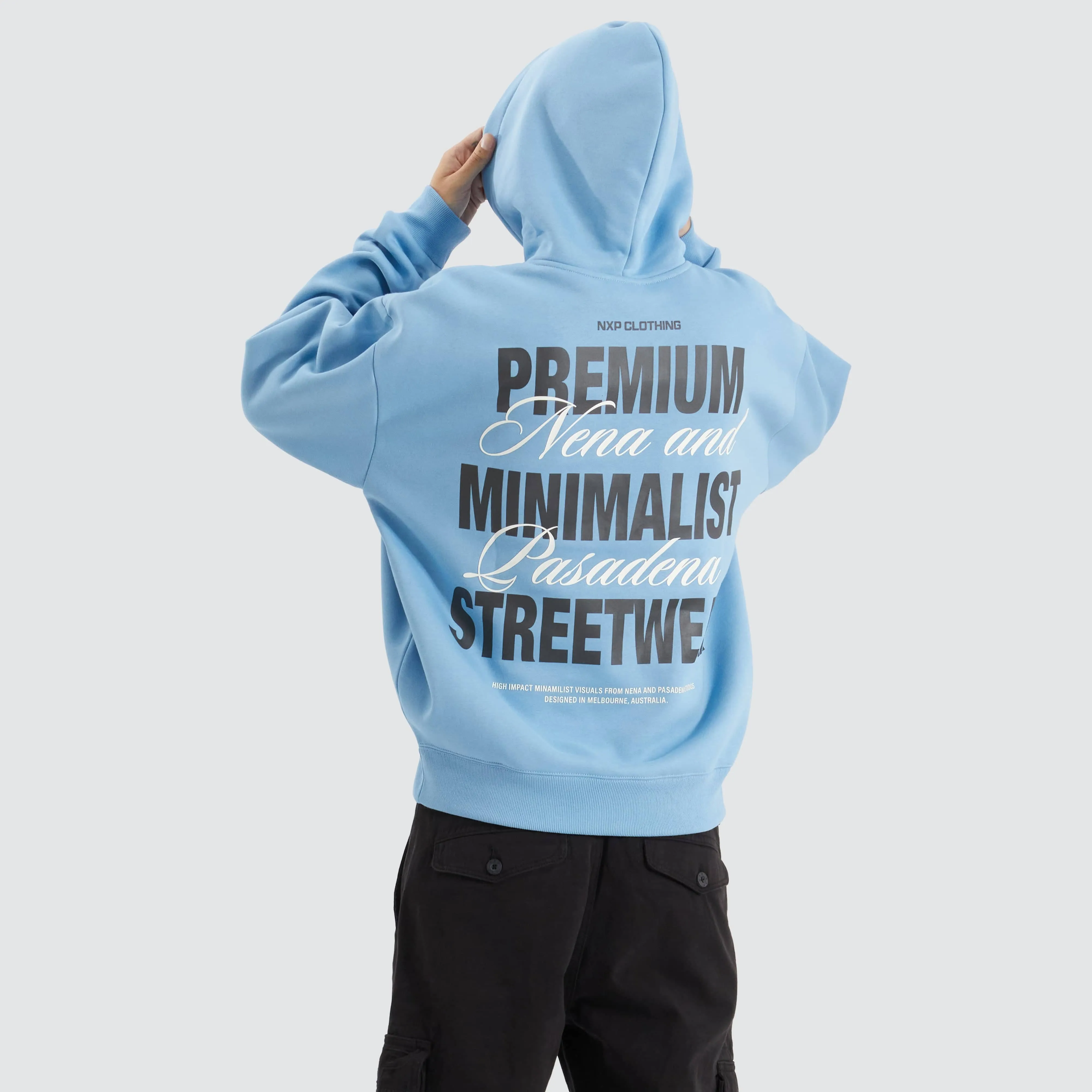 Impact Heavy Box Fit Hoodie Blissful Blue sold by Nena and Pasadena product image thumbnail 4