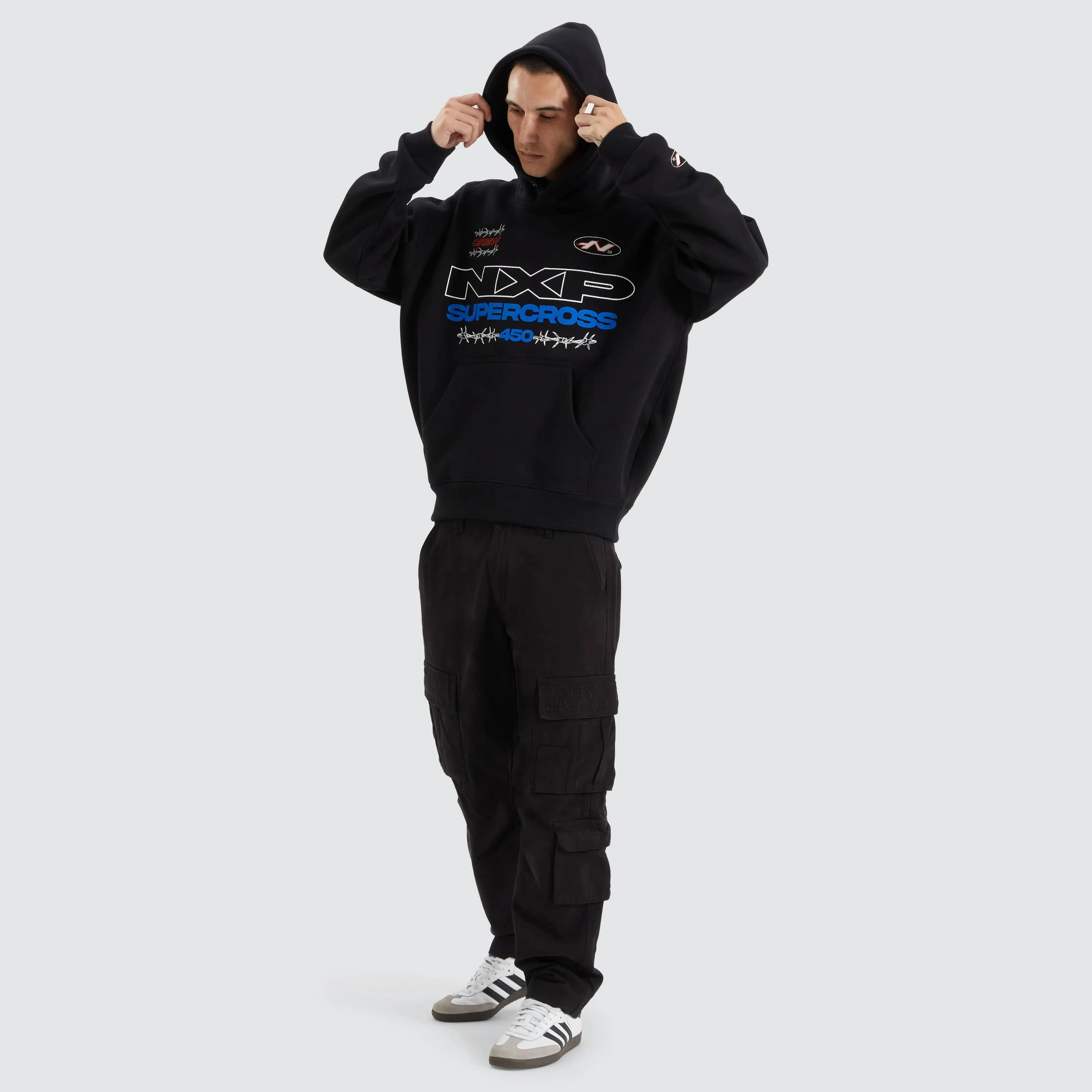 Cornerman Heavy Box Fit Hoodie Jet Black sold by Nena and Pasadena product image thumbnail 4