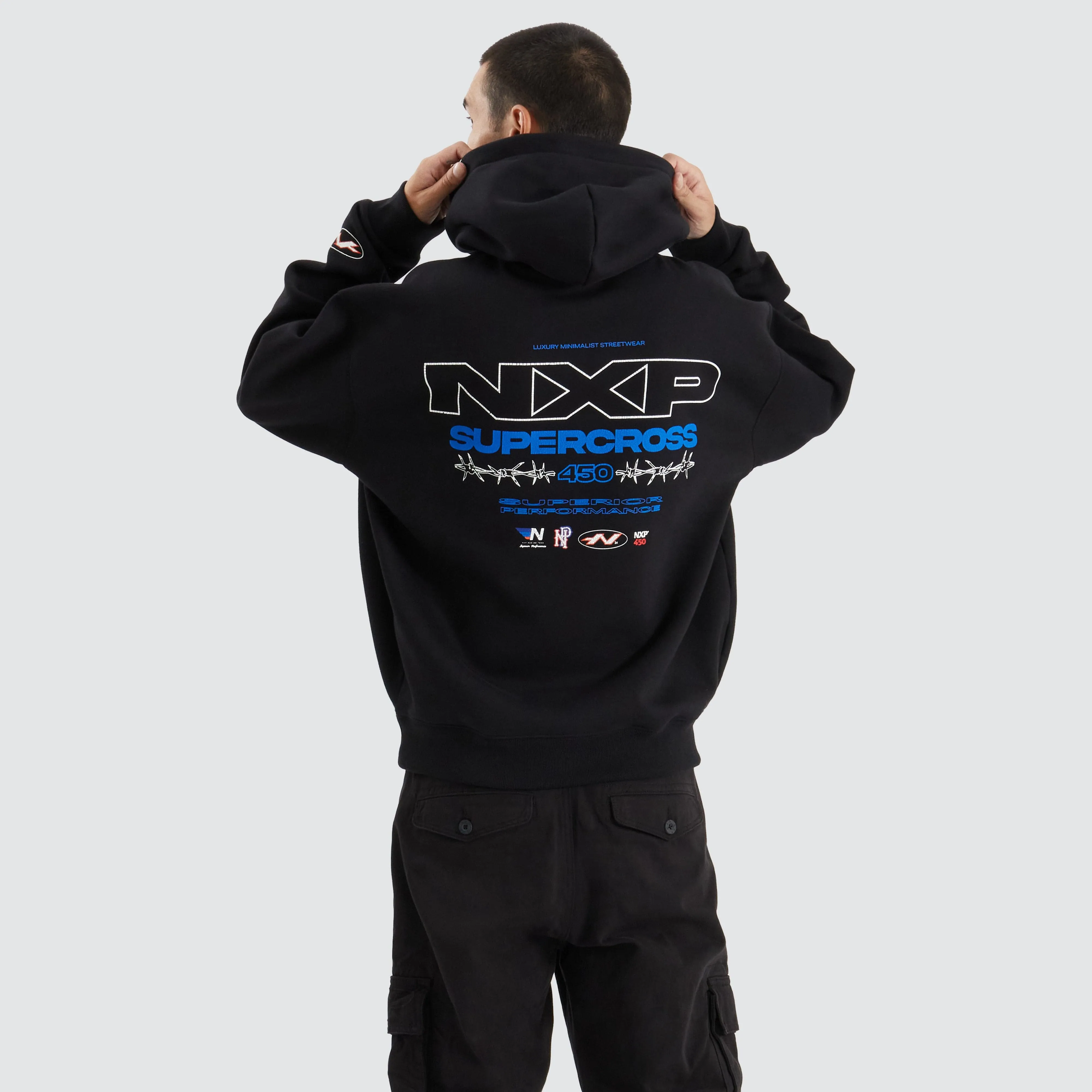 Cornerman Heavy Box Fit Hoodie Jet Black sold by Nena and Pasadena product image thumbnail 2