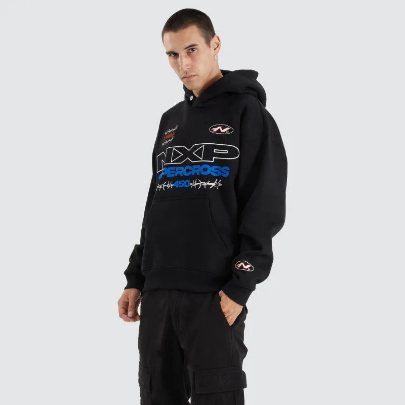 Cornerman Heavy Box Fit Hoodie Jet Black sold by Nena and Pasadena